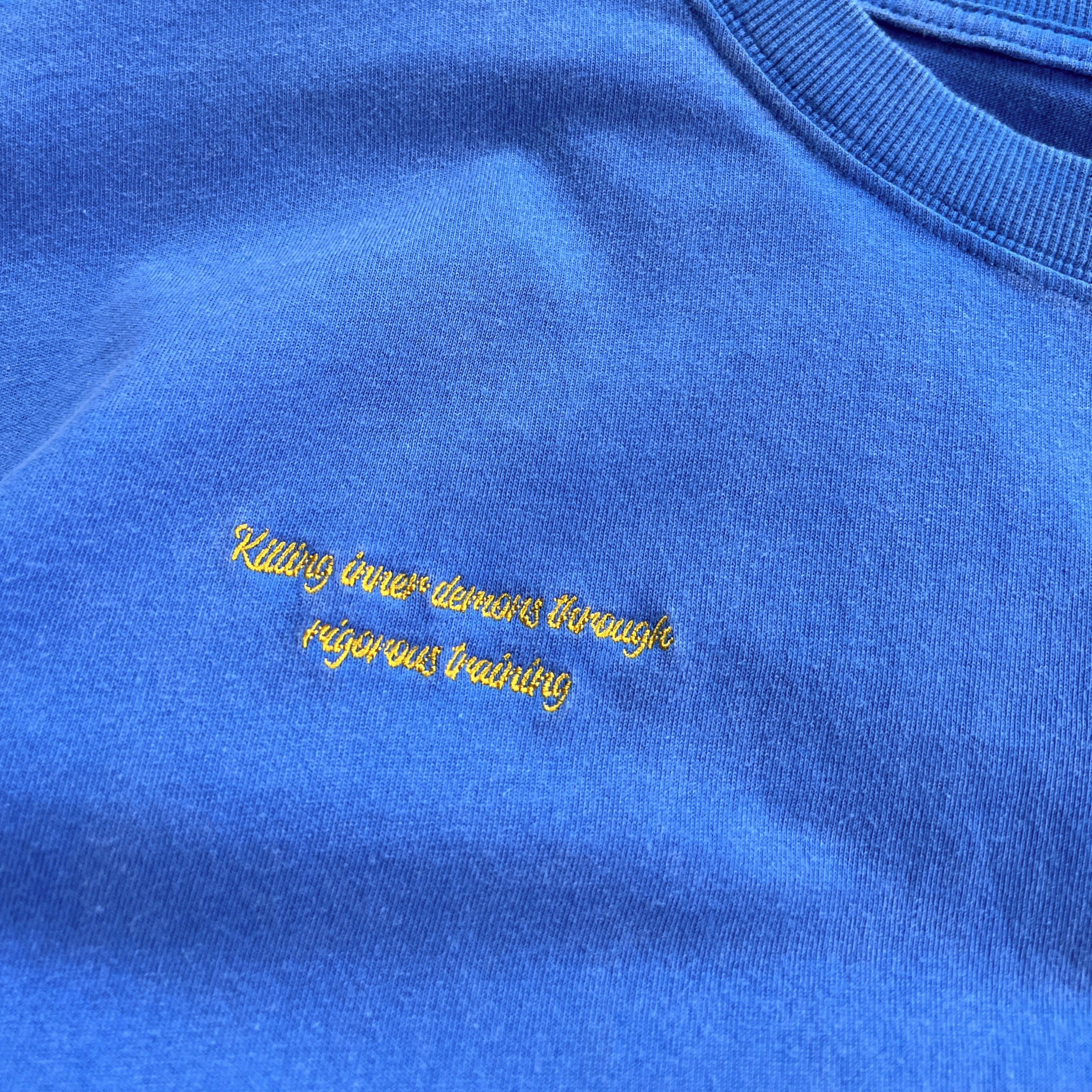 RELAXED FIT LUX SCRIPT T-SHIRT - BLUE / YELLOW - Image 8