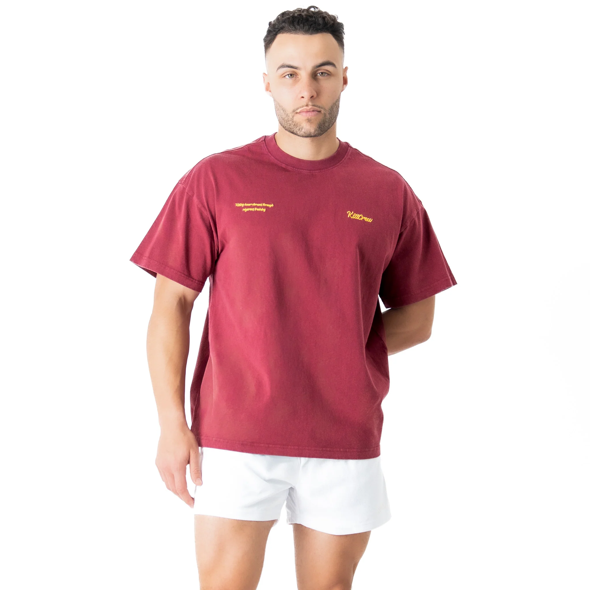 RELAXED FIT LUX SCRIPT T-SHIRT - RED / YELLOW - Image 3