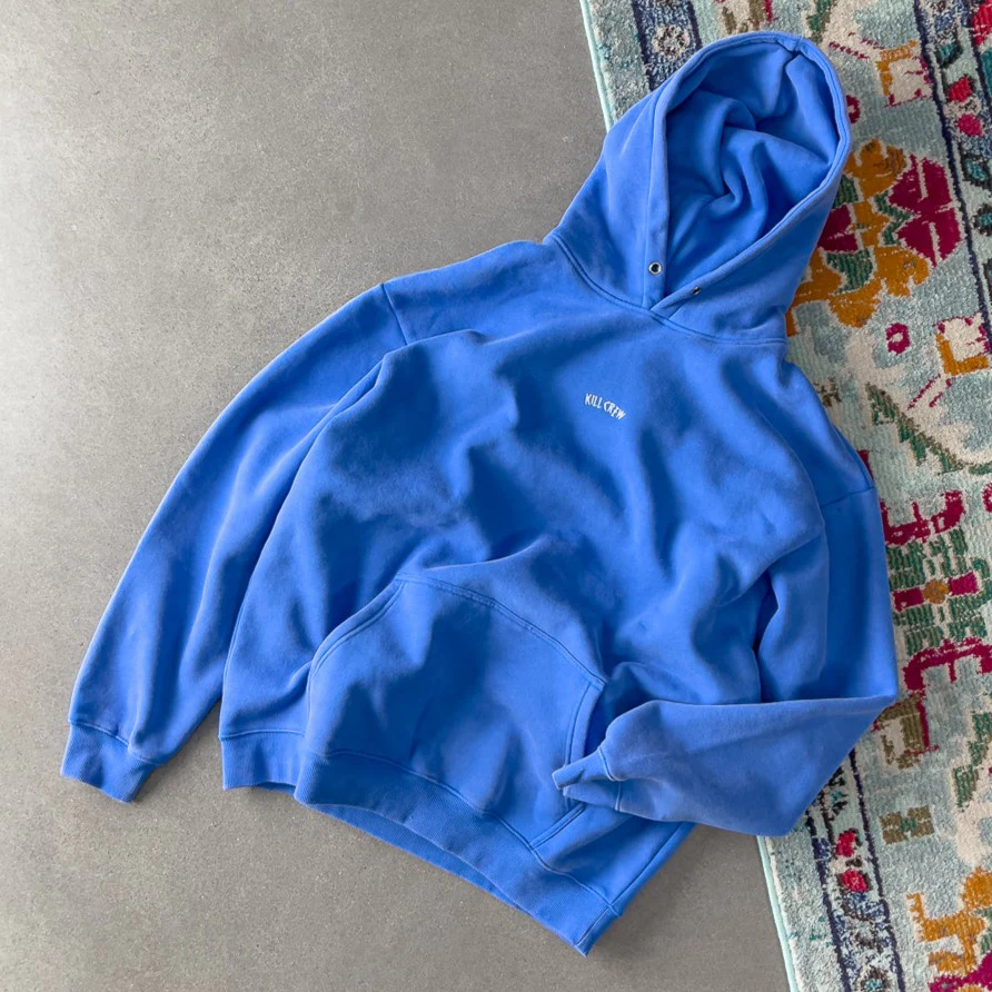 OVERSIZED LUX "SIMPLE" HOODIE - BLUE - Image 3