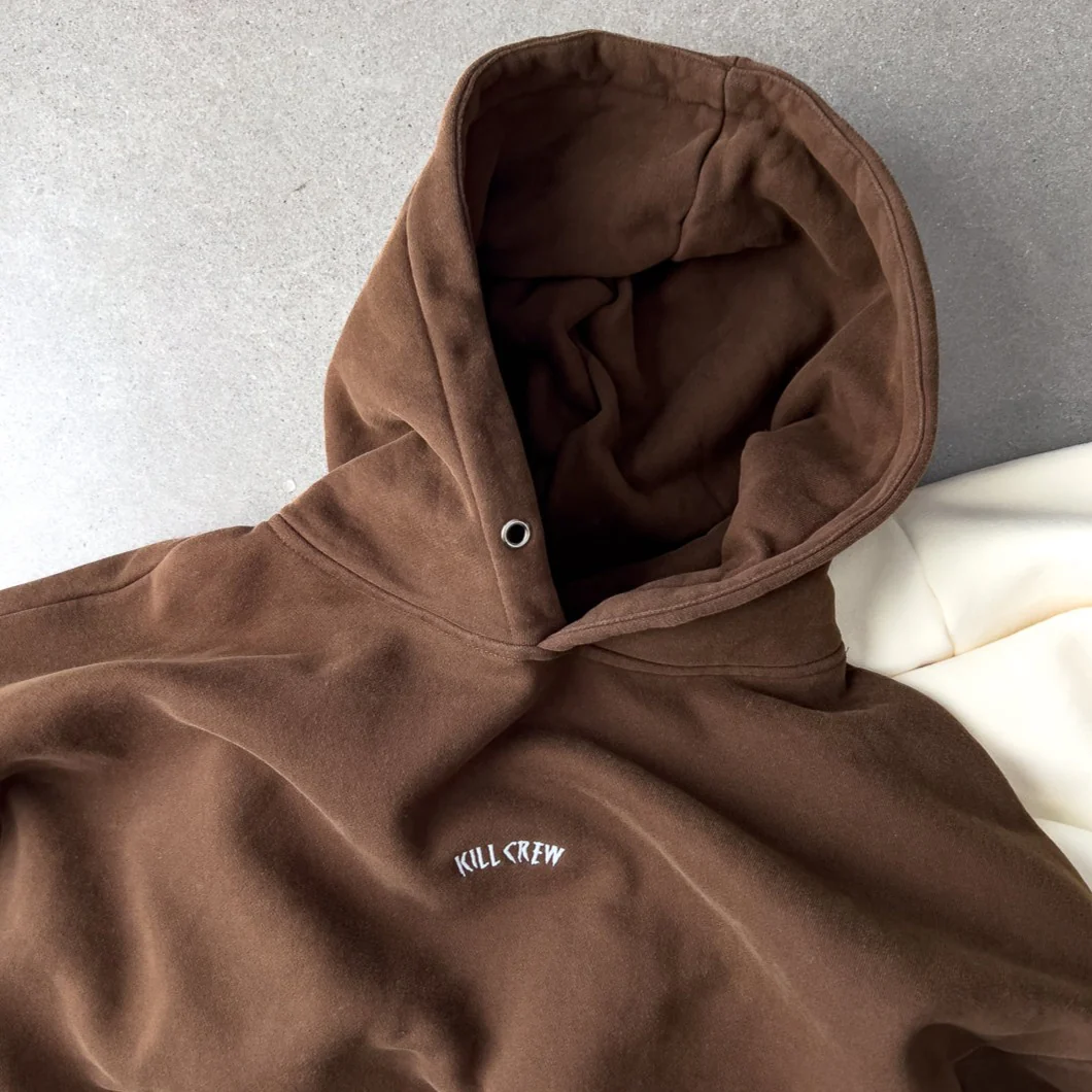OVERSIZED LUX "SIMPLE" HOODIE - BROWN - Image 3