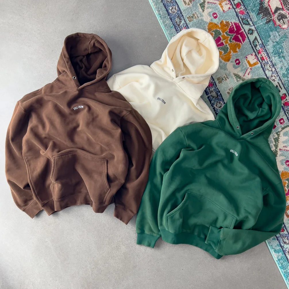 OVERSIZED LUX "SIMPLE" HOODIE - BROWN - Image 4