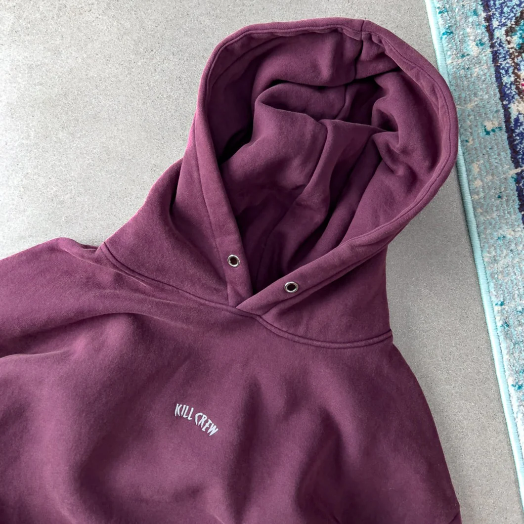 OVERSIZED LUX "SIMPLE" HOODIE - BURGUNDY - Image 4