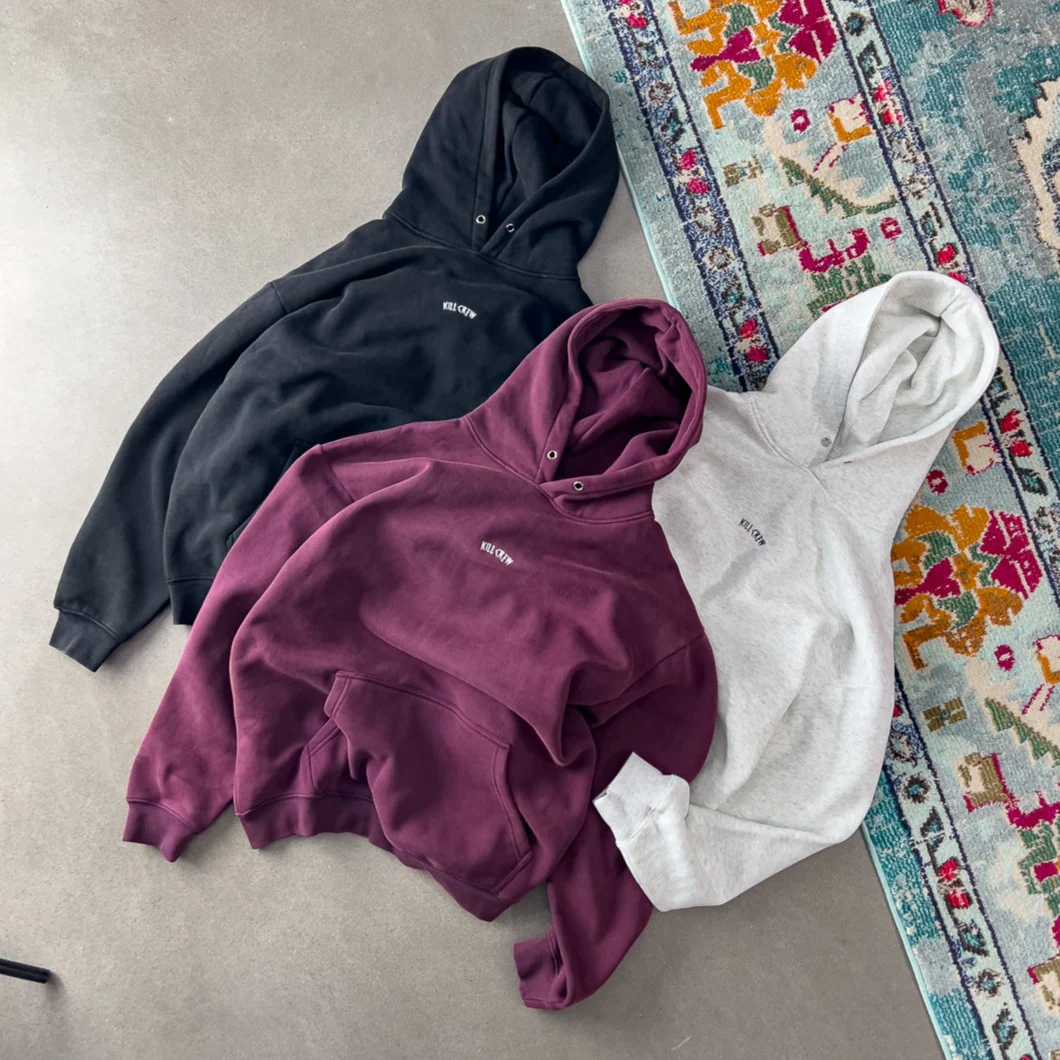 OVERSIZED LUX "SIMPLE" HOODIE - BURGUNDY - Image 5
