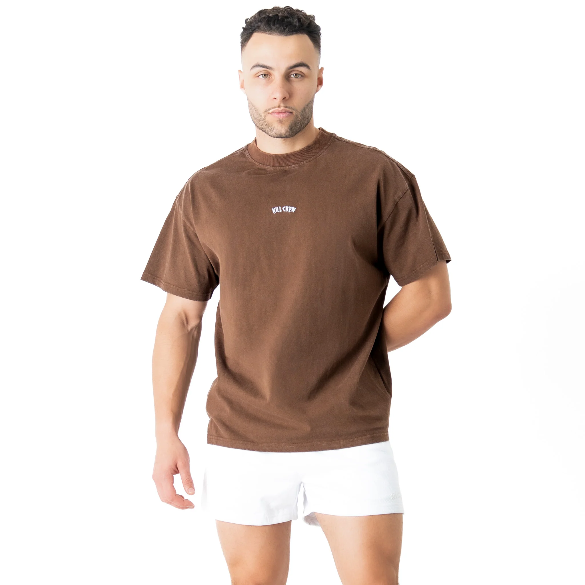 RELAXED FIT LUX "SIMPLE" T-SHIRT - BROWN - Image 3
