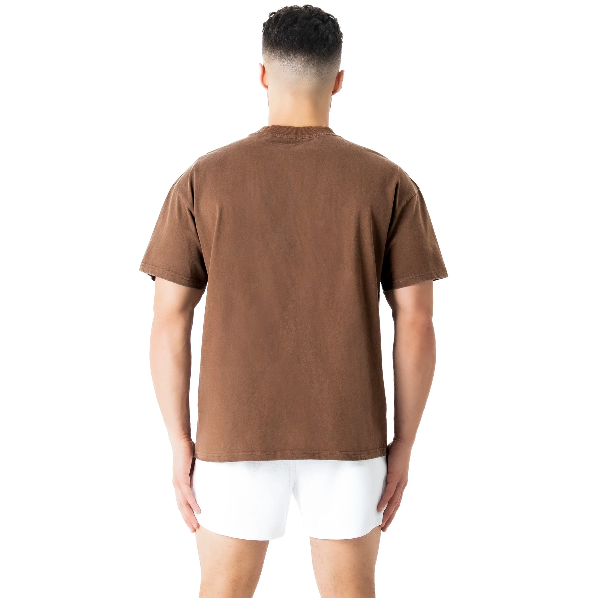 RELAXED FIT LUX "SIMPLE" T-SHIRT - BROWN - Image 4
