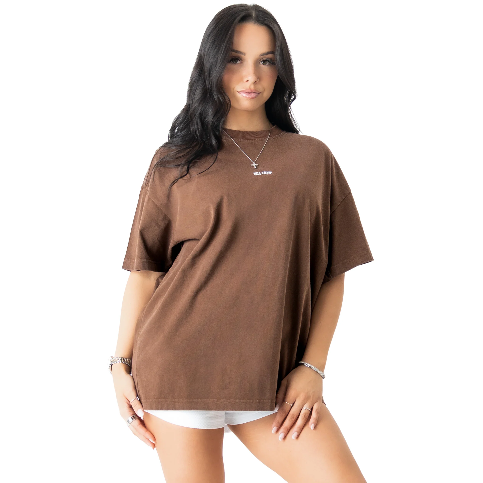 RELAXED FIT LUX "SIMPLE" T-SHIRT - BROWN - Image 5