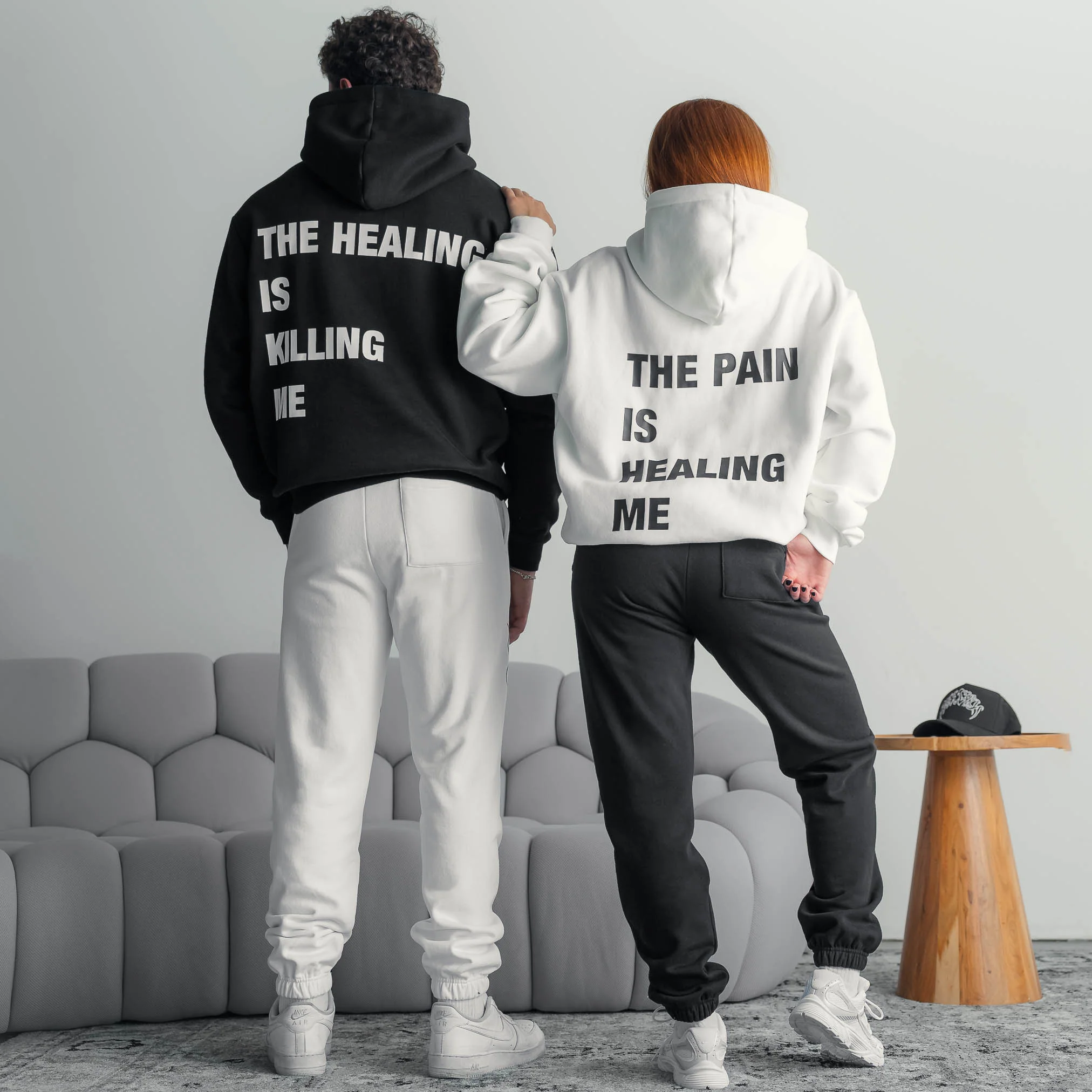 OVERSIZED LUX "THE HEALING" HOODIE - BLACK - Image 2