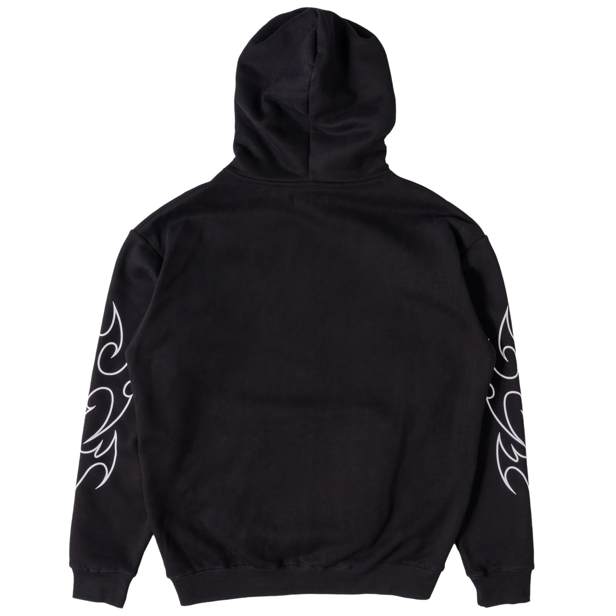 OVERSIZED LUX "TRIBAL" HOODIE - BLACK / WHITE - Image 2