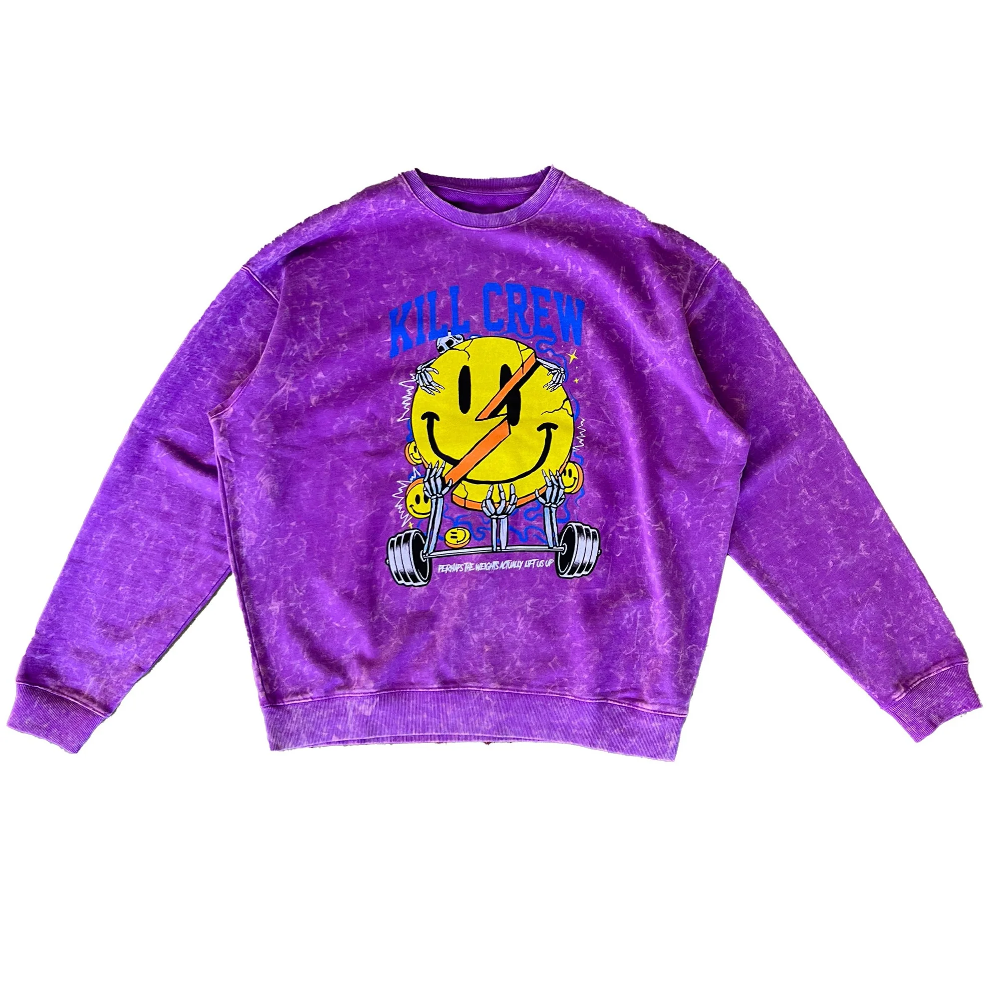 OVERSIZED HEAVYWEIGHT "WEIGHTS LIFT US UP" CREW NECK - PURPLE