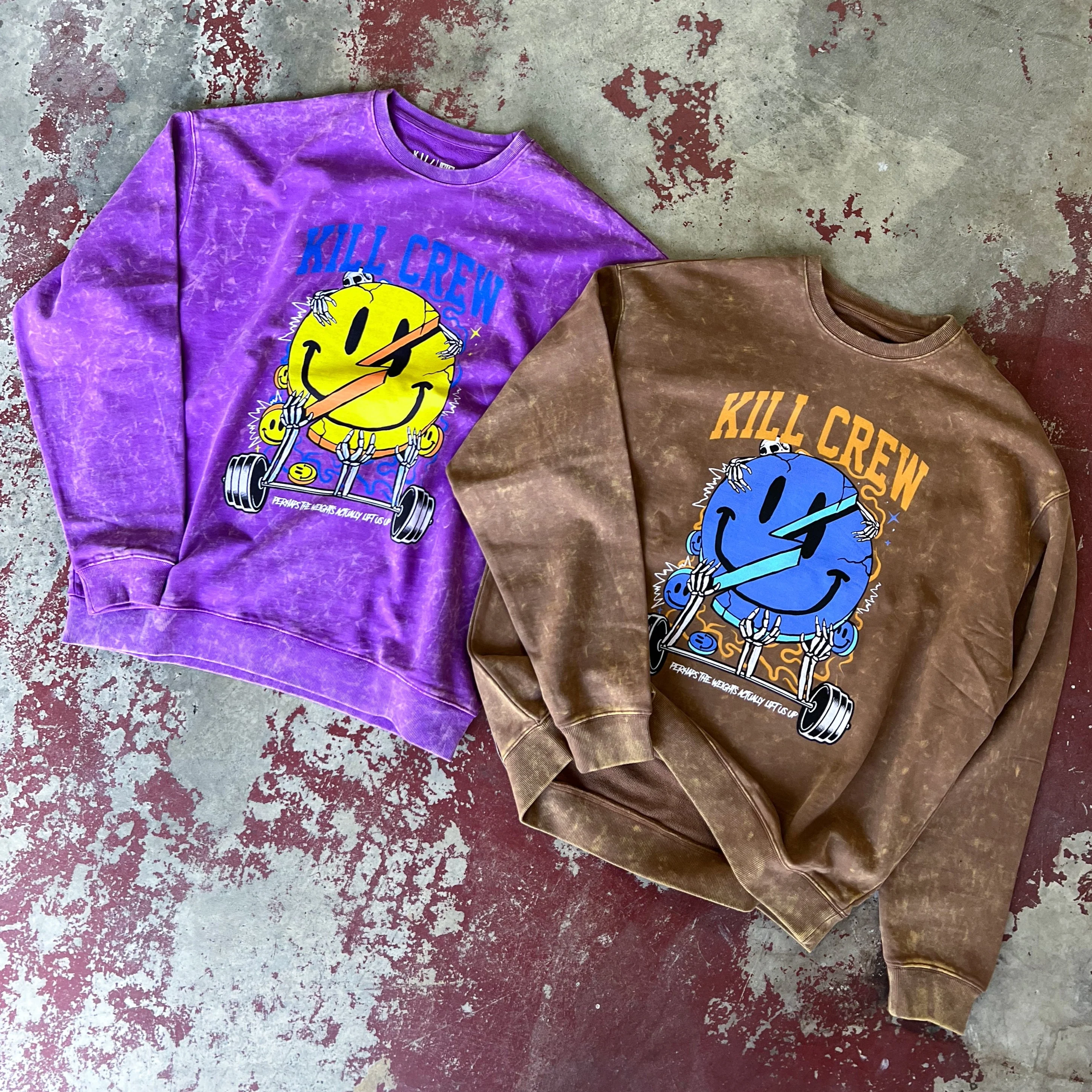 OVERSIZED HEAVYWEIGHT "WEIGHTS LIFT US UP" CREW NECK - PURPLE - Image 3