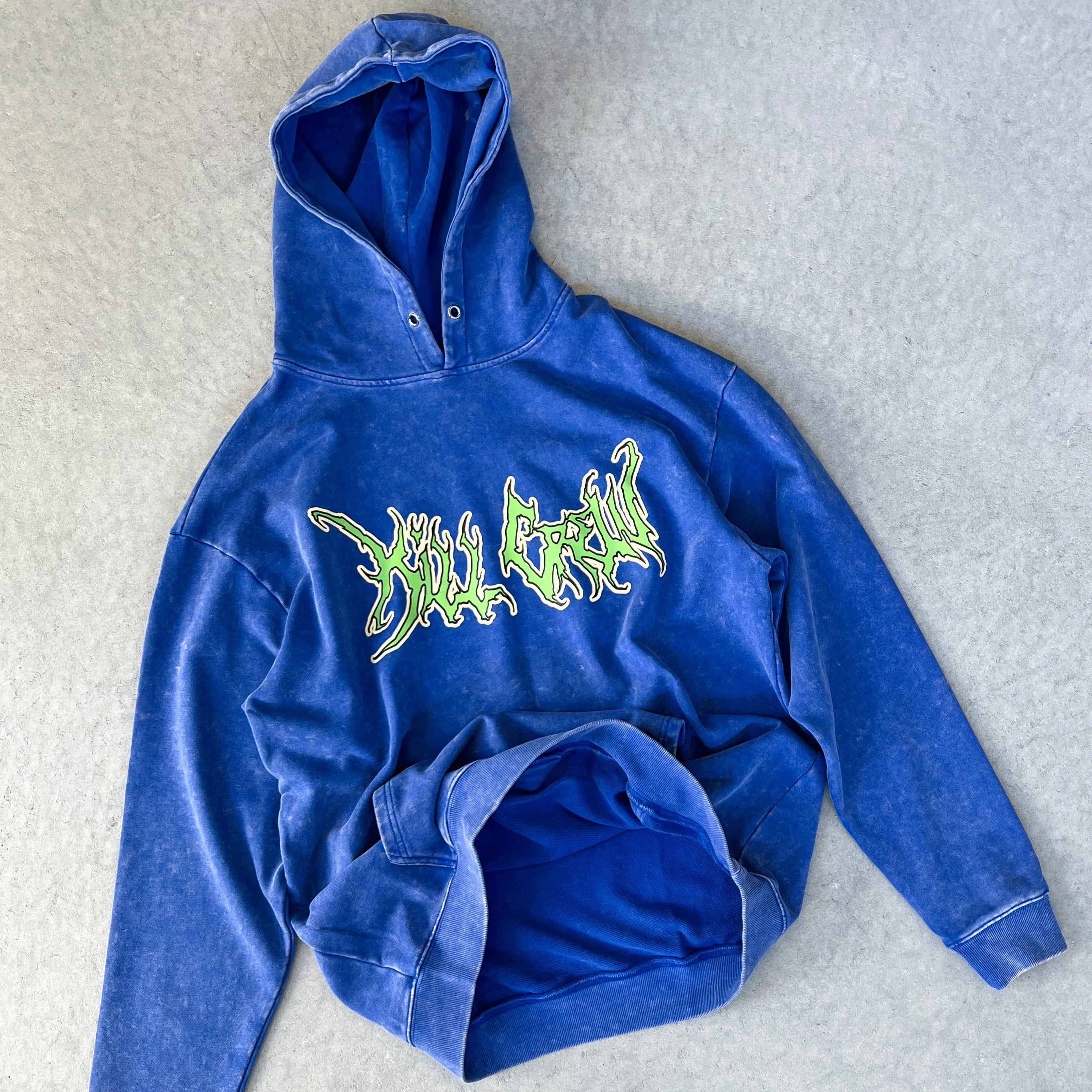 OVERSIZED LUX WOLF HOODIE - BLUE / GREEN - Image 2