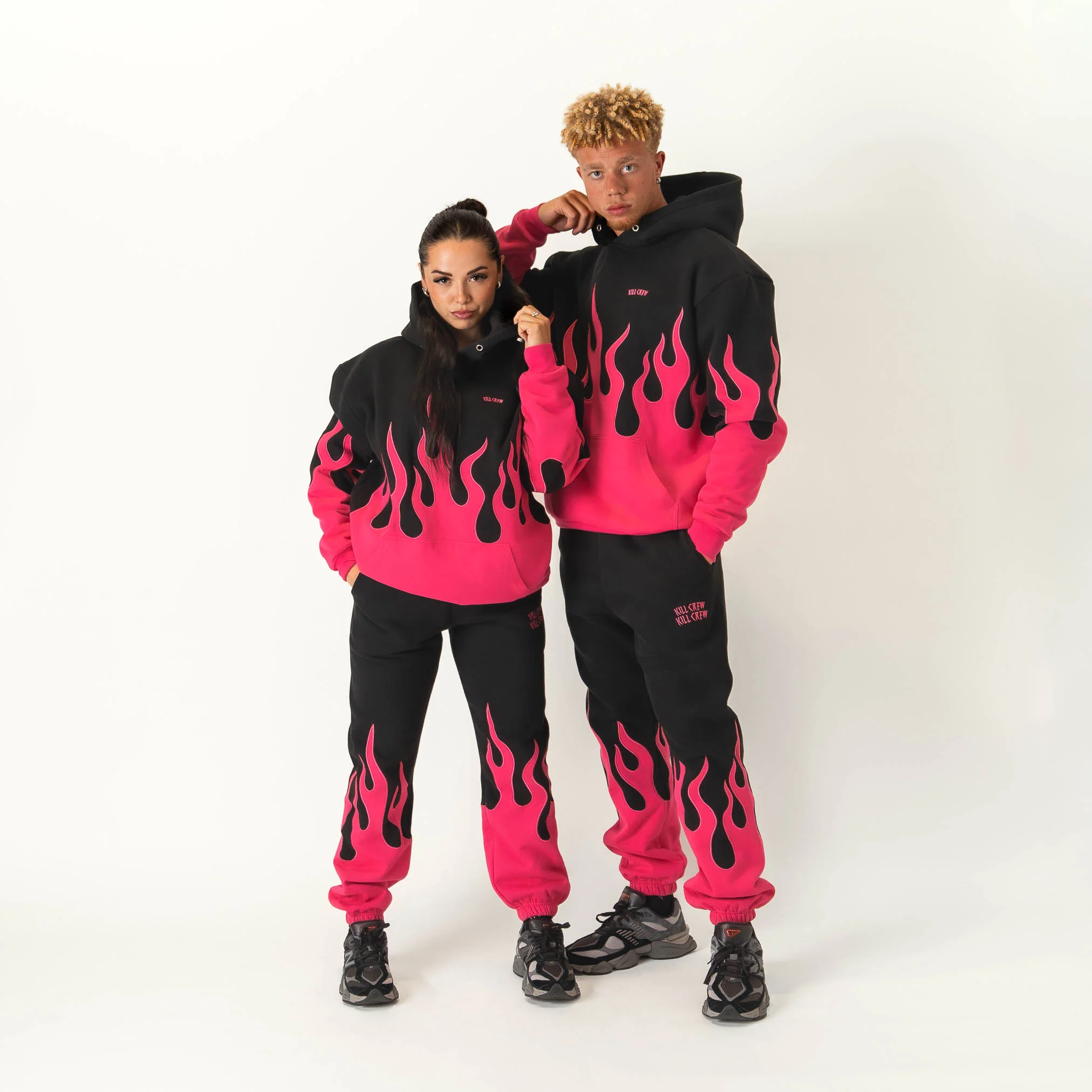 PREMIUM HEATER SWEATS - BLACK / PINK - Image 2