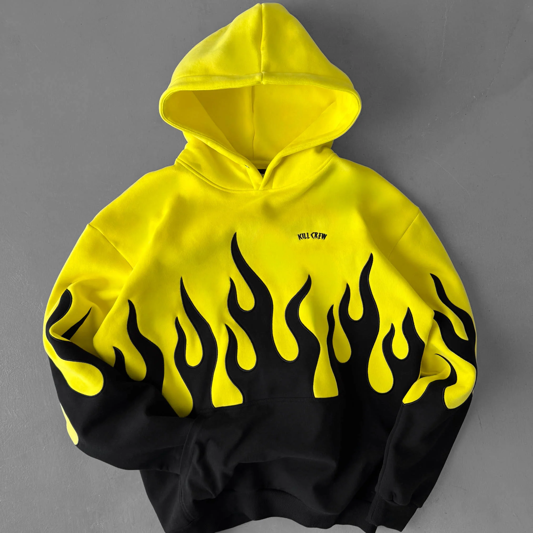 OVERSIZED PREMIUM HEATER HOODIE - YELLOW / BLACK - Image 5