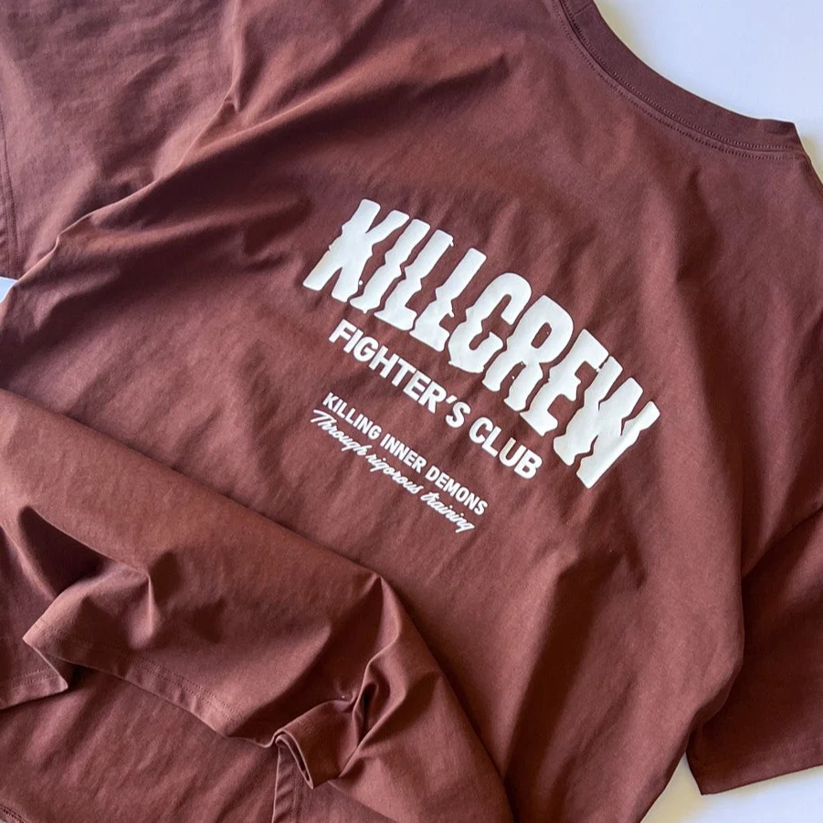 RELAXED FIT RIGOROUS TRAINING T-SHIRT - BROWN / WHITE - Image 4