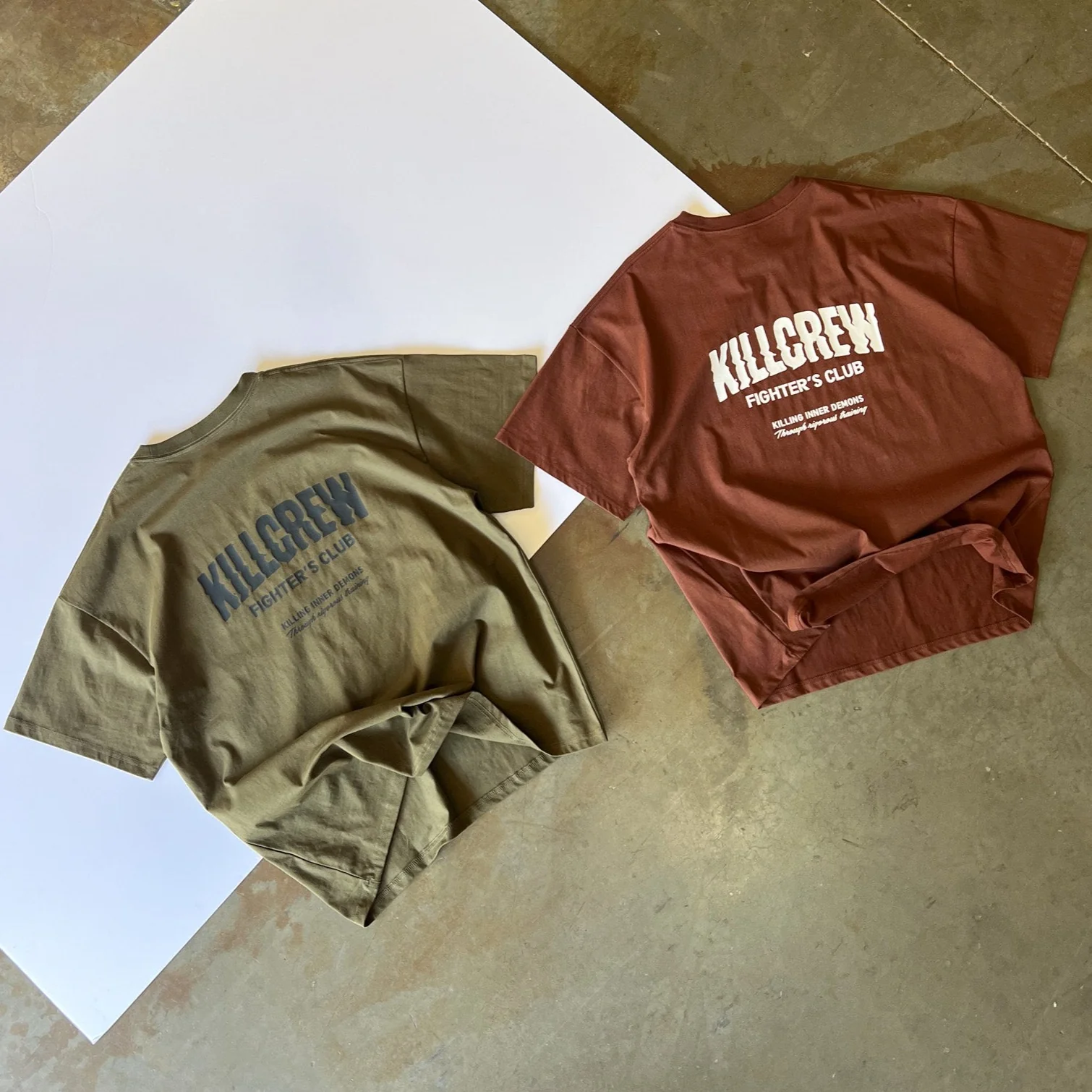 RELAXED FIT RIGOROUS TRAINING T-SHIRT - BROWN / WHITE - Image 5