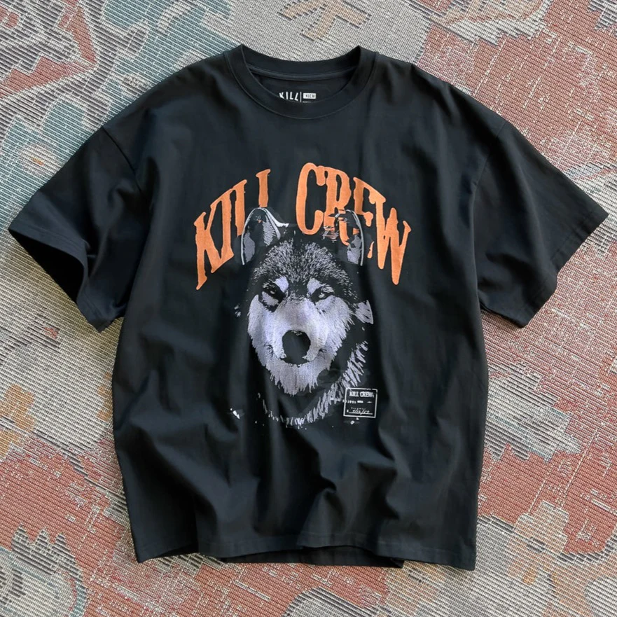 OVERSIZED ROGUE WOLF T-SHIRT - BLACK - Image 2