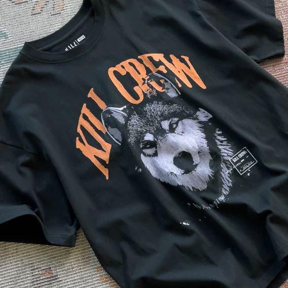 OVERSIZED ROGUE WOLF T-SHIRT - BLACK - Image 4