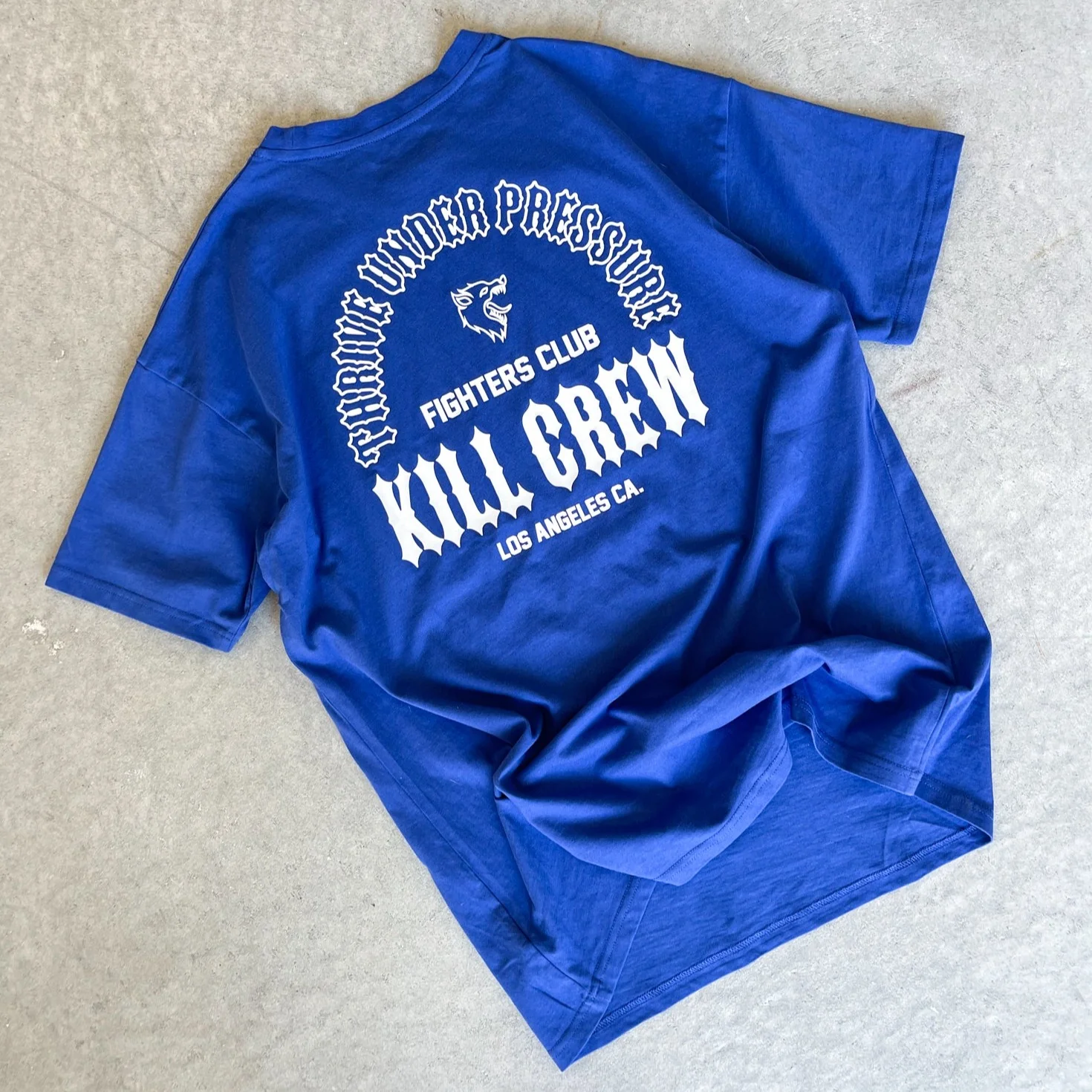 OVERSIZED THRIVE UNDER PRESSURE T-SHIRT - BLUE - Image 3