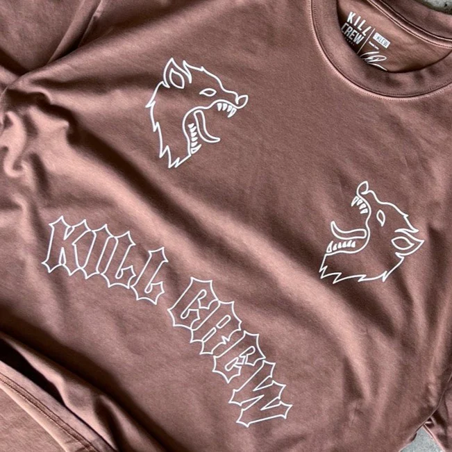 OVERSIZED "TWO WOLVES" T-SHIRT - BROWN - Image 3
