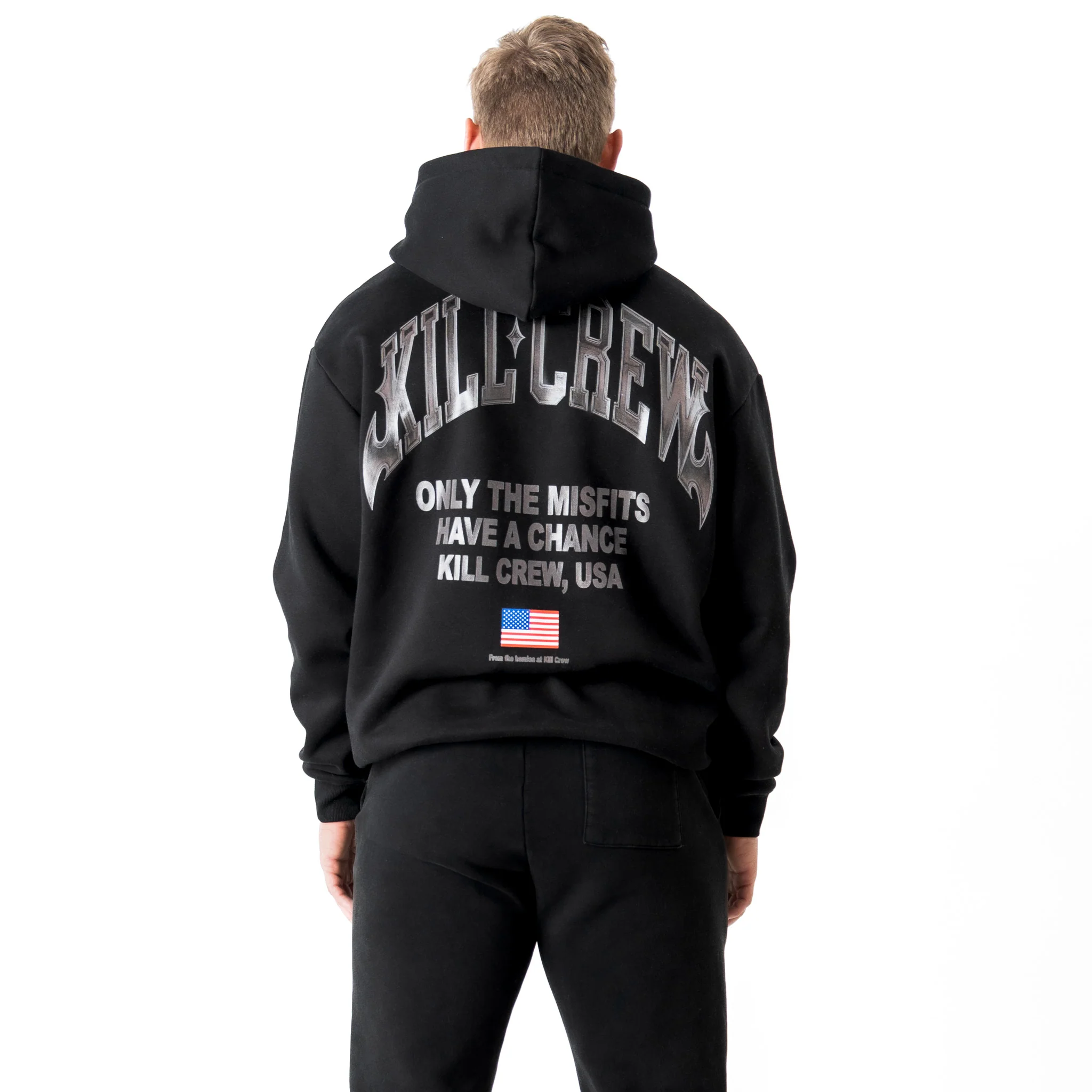 OVERSIZED LUX CHROME HOODIE - BLACKOUT - Image 3