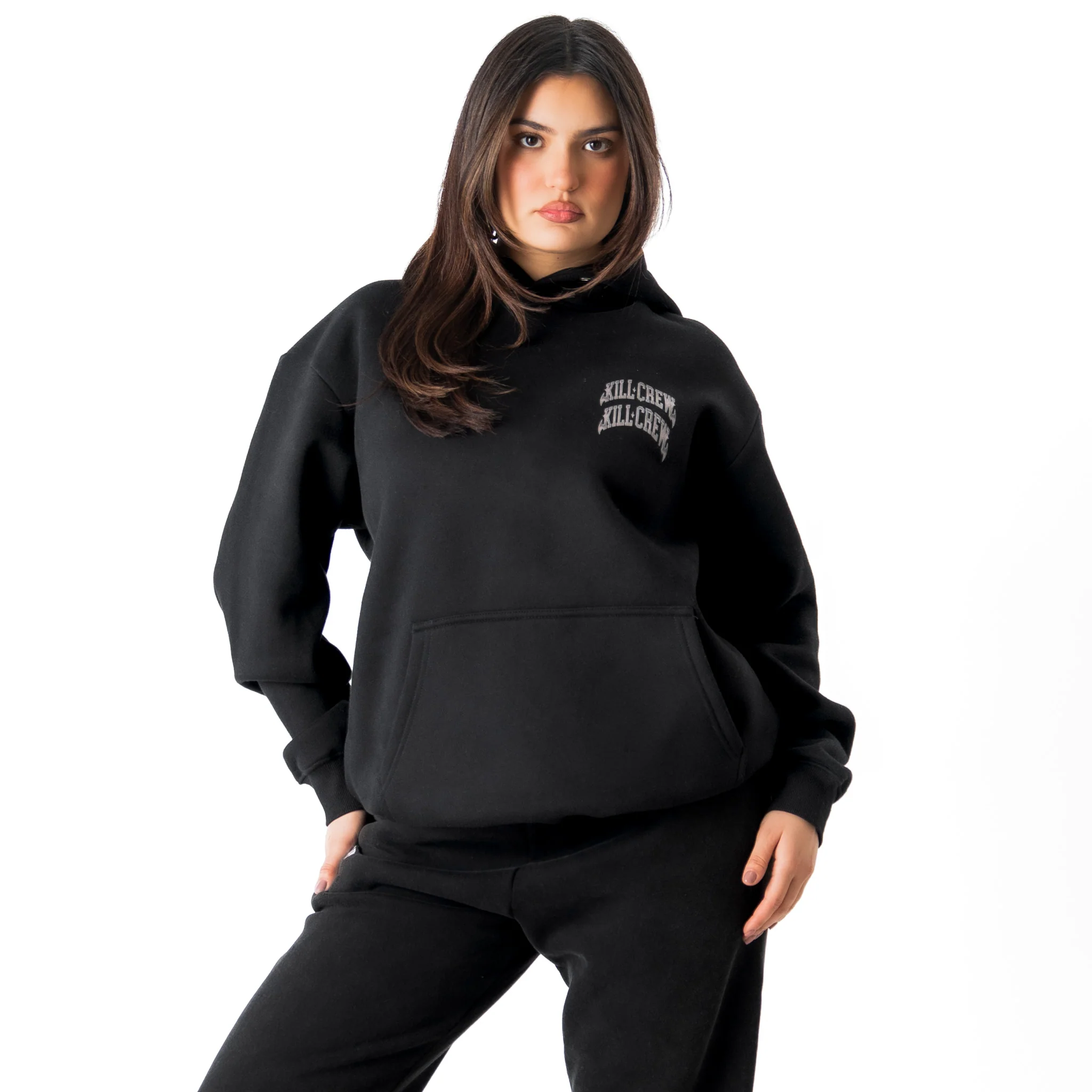 OVERSIZED LUX CHROME HOODIE - BLACKOUT - Image 4