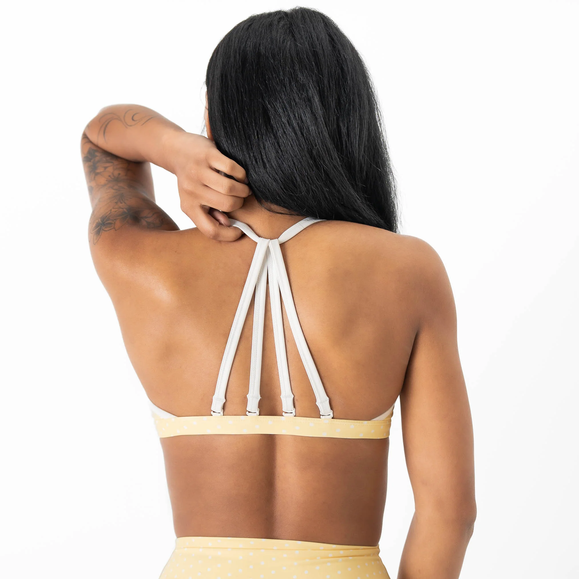 POLKA DOT SPORTS BRA - YELLOW / WHITE - Image 2