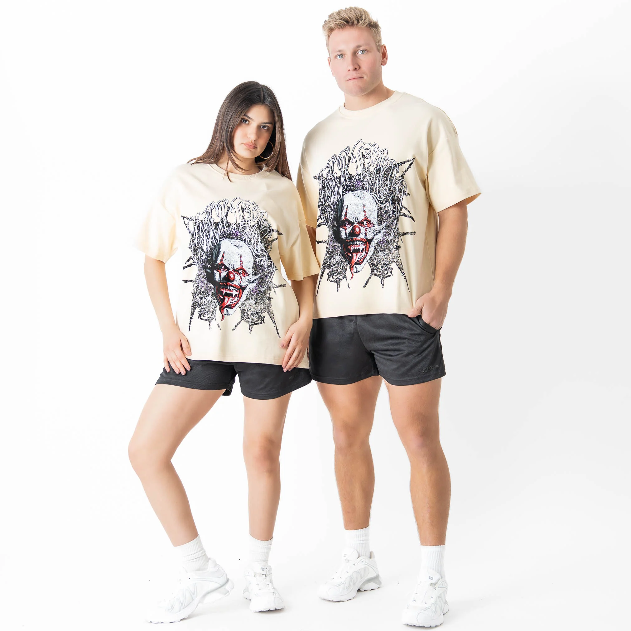 NATURAL COTTON PSYCHOTIC CLOWN T-SHIRT - CREAM - Image 2