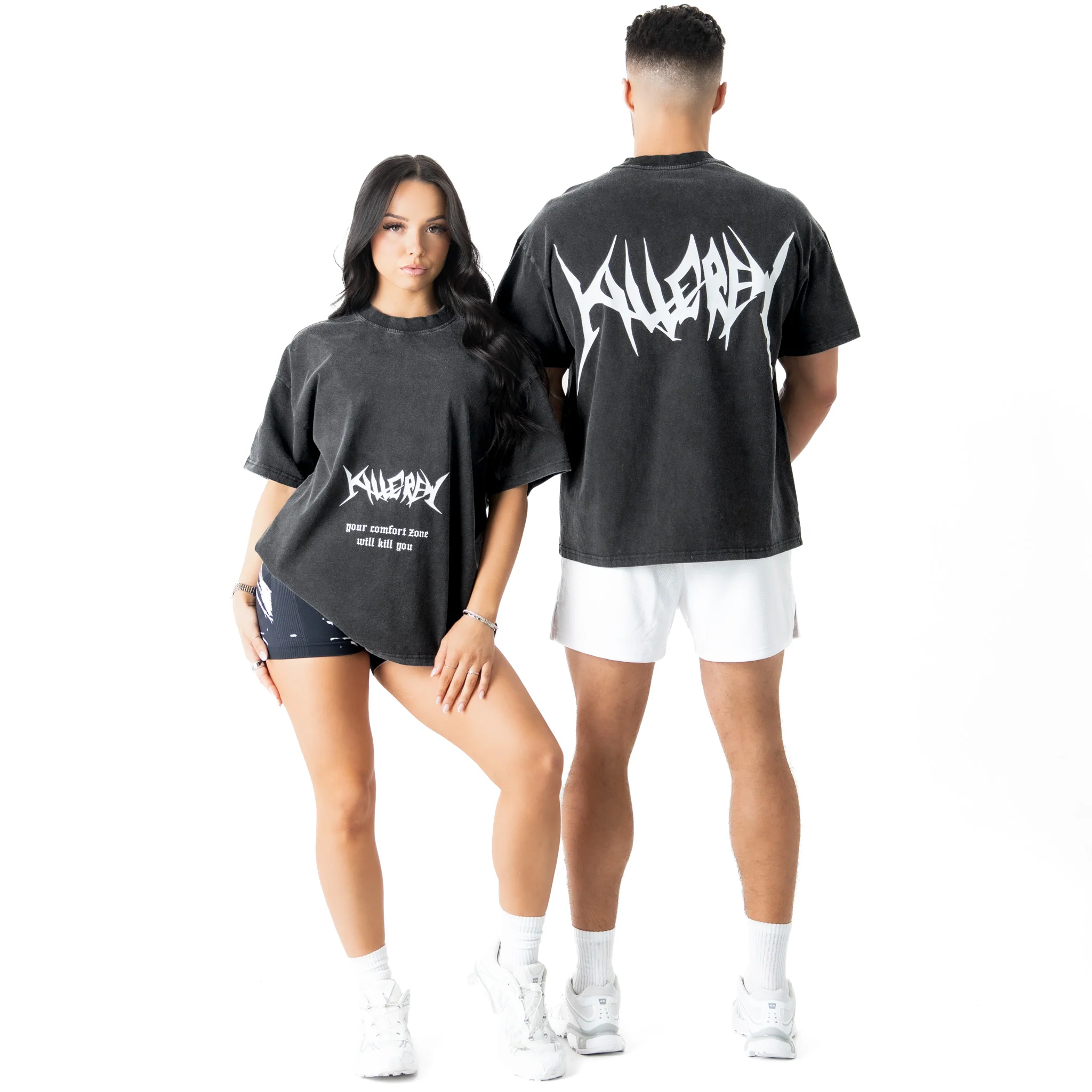 RELAXED FIT LUX "COMFORT ZONE" T-SHIRT - BLACK / WHITE - Image 2