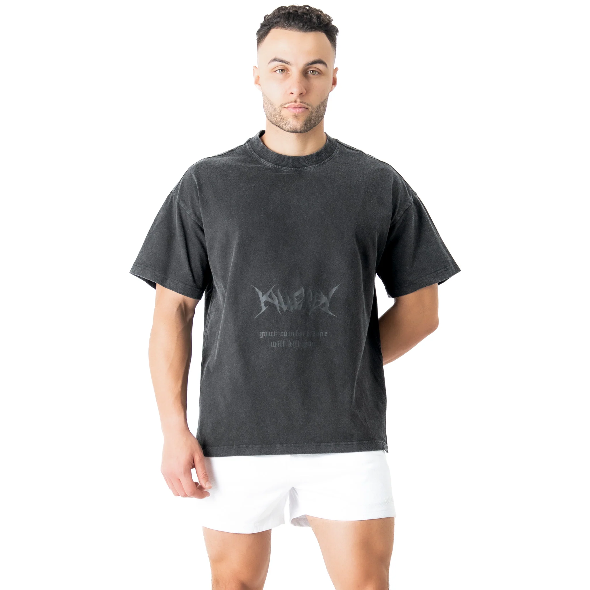 RELAXED FIT LUX "COMFORT ZONE" T-SHIRT - BLACKOUT - Image 3