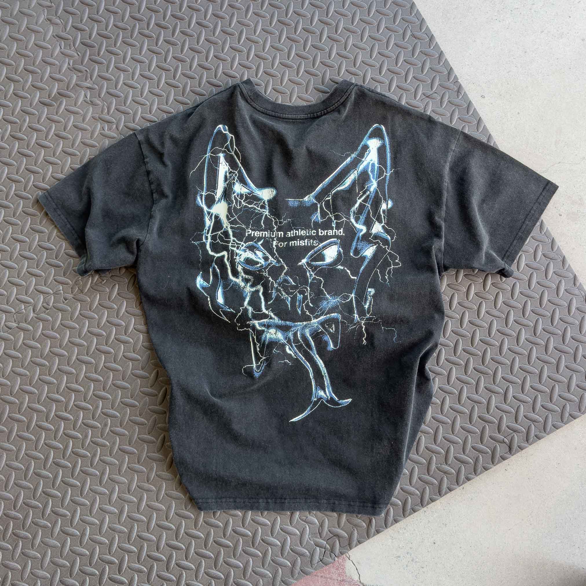 RELAXED FIT LUX "LIGHTNING" T-SHIRT - BLACK - Image 3