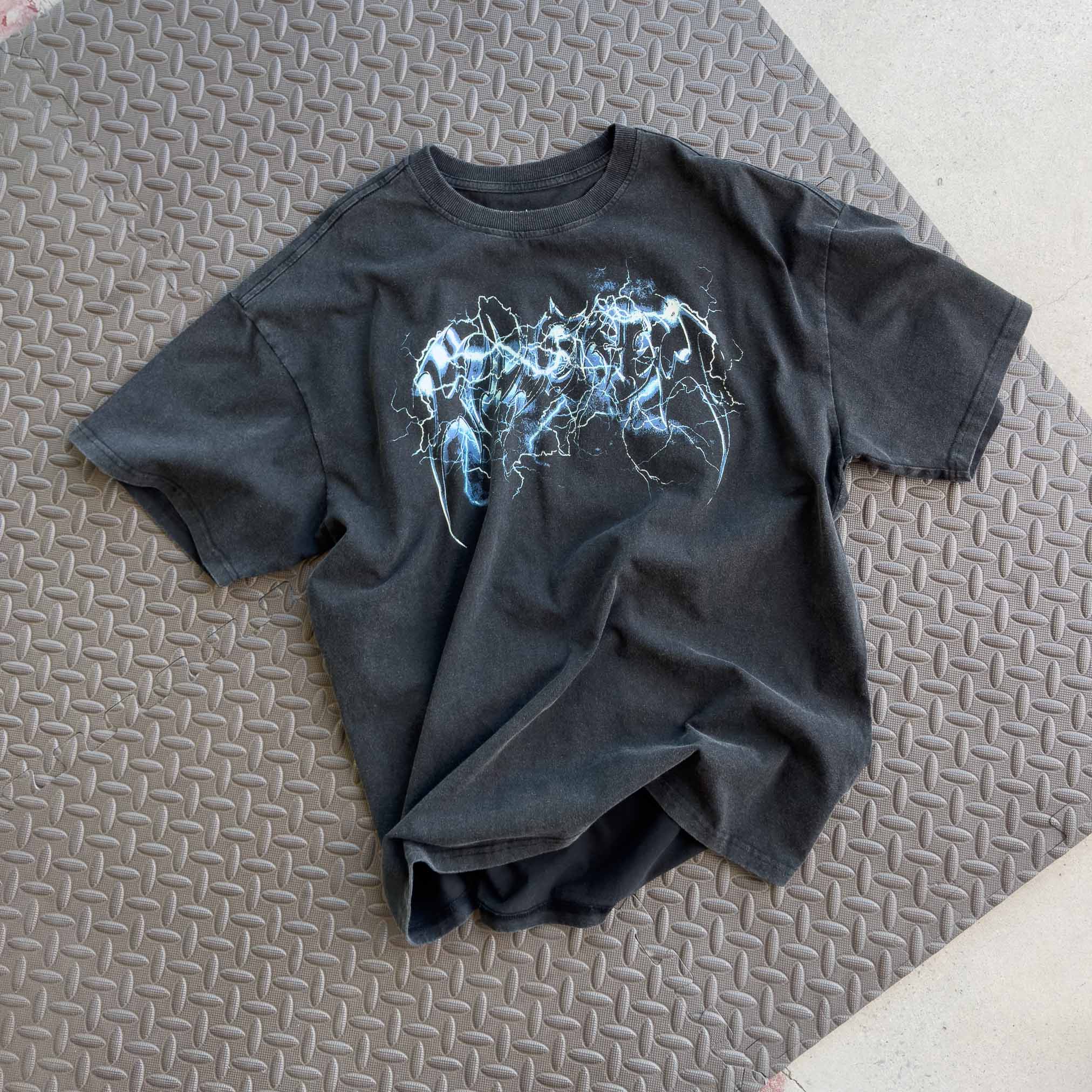 RELAXED FIT LUX "LIGHTNING" T-SHIRT - BLACK - Image 4