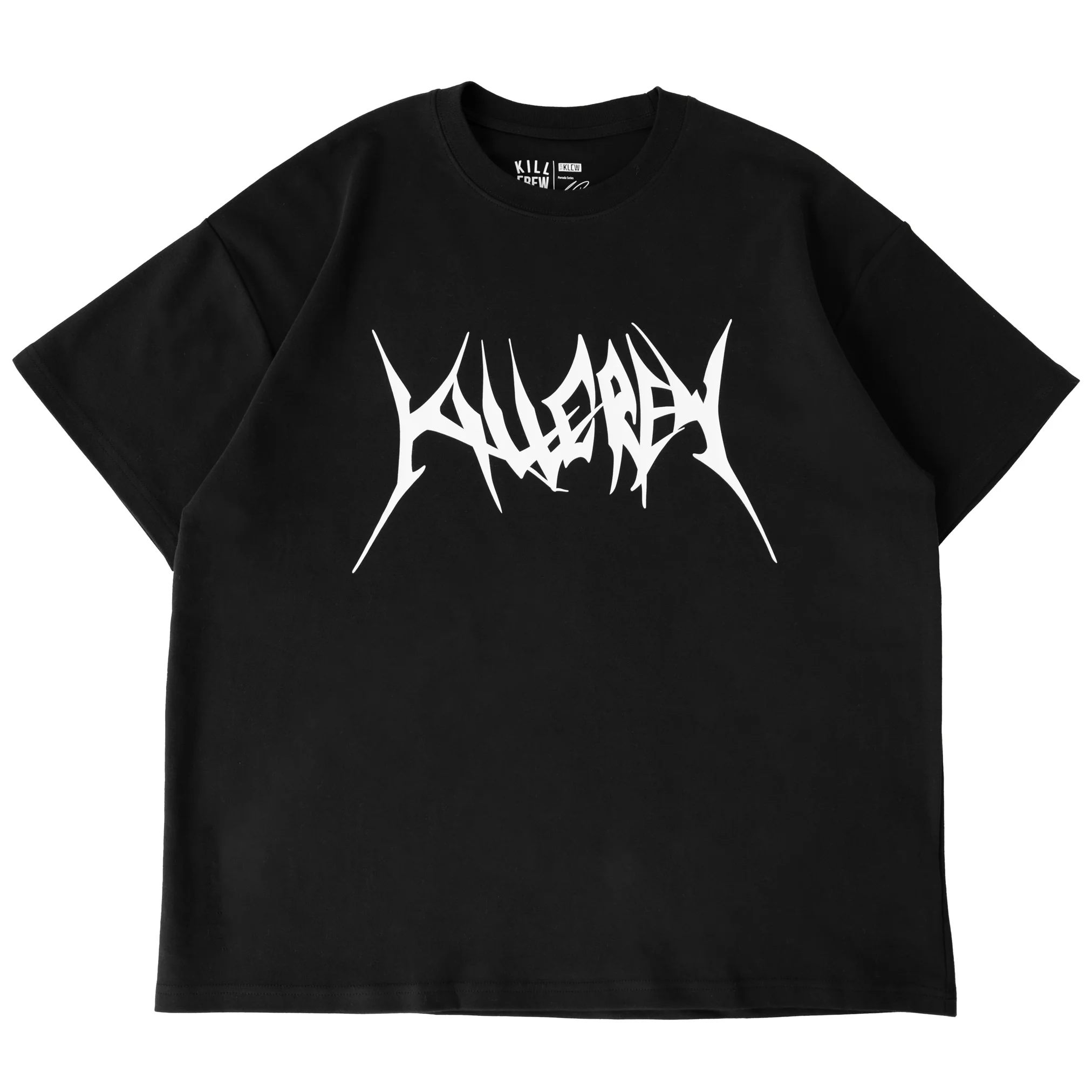 RELAXED FIT NATURAL COTTON "BUILT TO DESTROY" T-SHIRT - BLACK / WHITE - Image 9