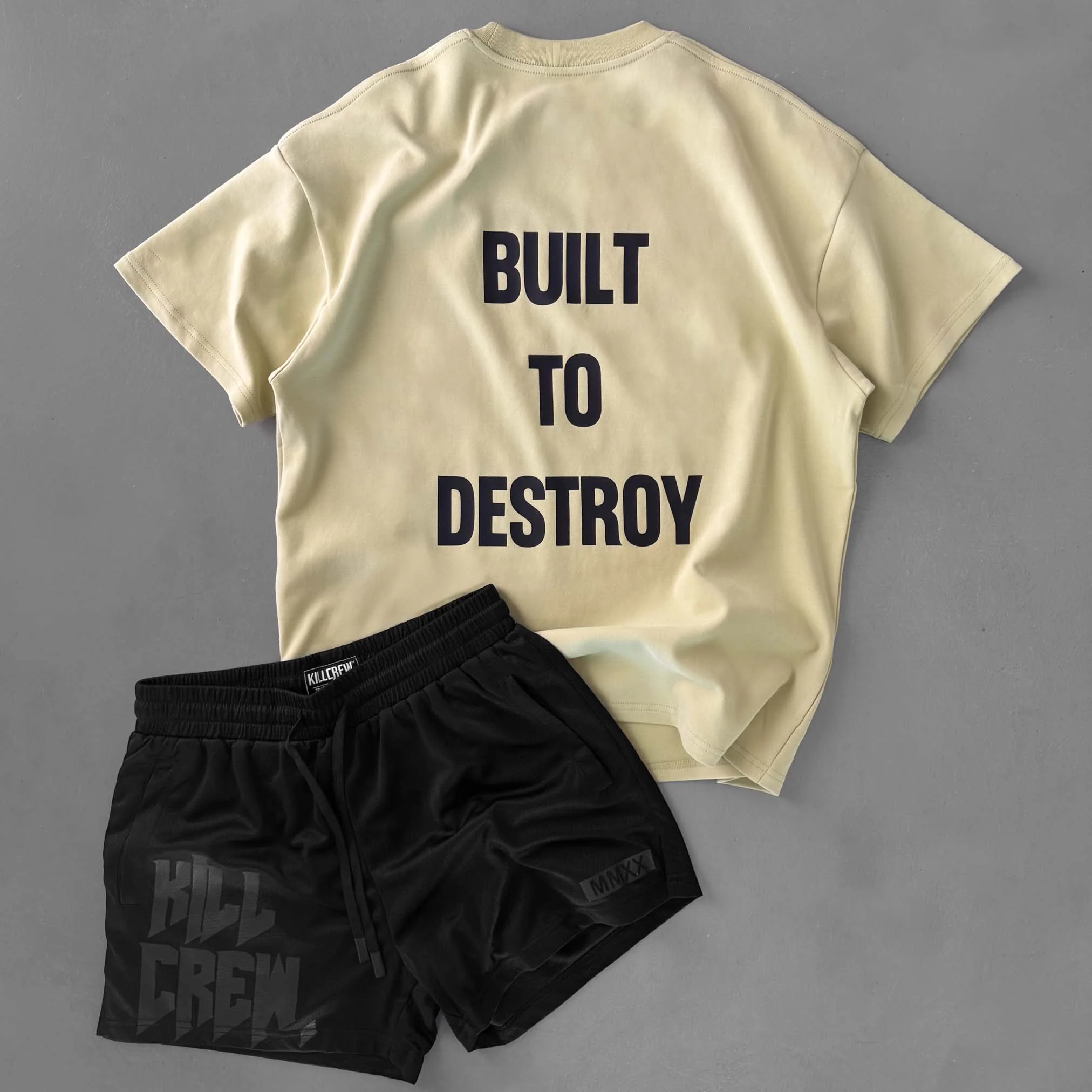 RELAXED FIT NATURAL COTTON "BUILT TO DESTROY" T-SHIRT - GREEN - Image 5