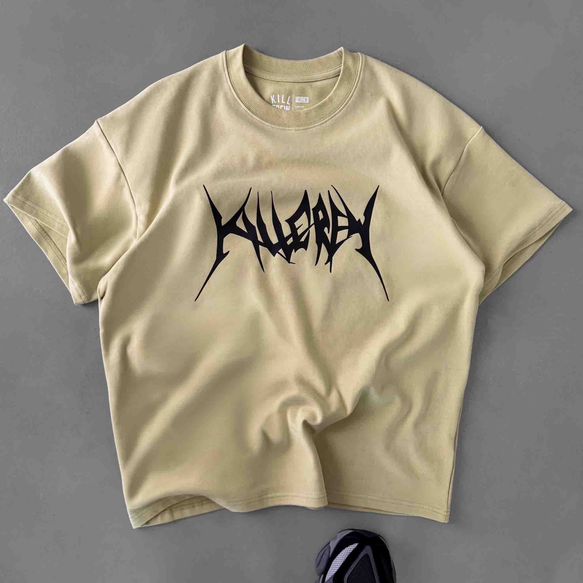 RELAXED FIT NATURAL COTTON "BUILT TO DESTROY" T-SHIRT - GREEN - Image 6