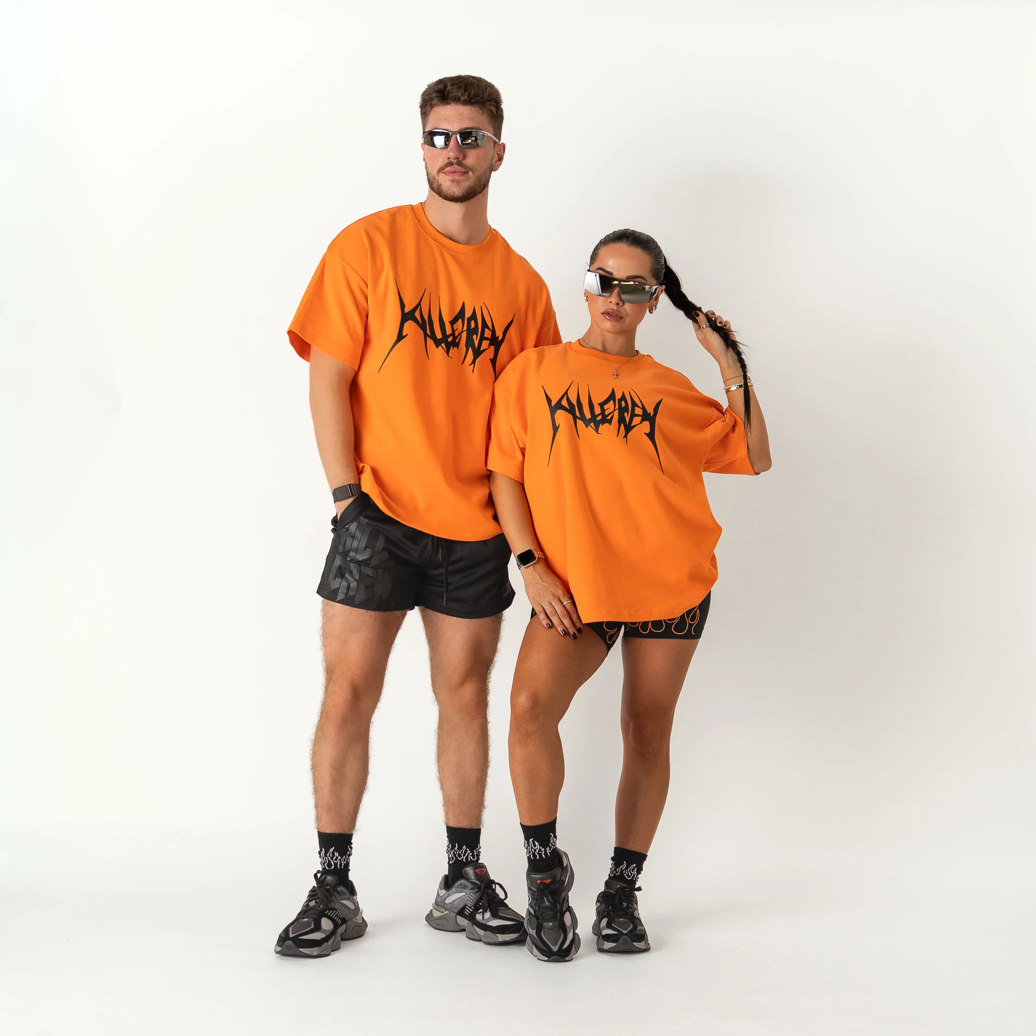 RELAXED FIT NATURAL COTTON "BUILT TO DESTROY" T-SHIRT - ORANGE - Image 2