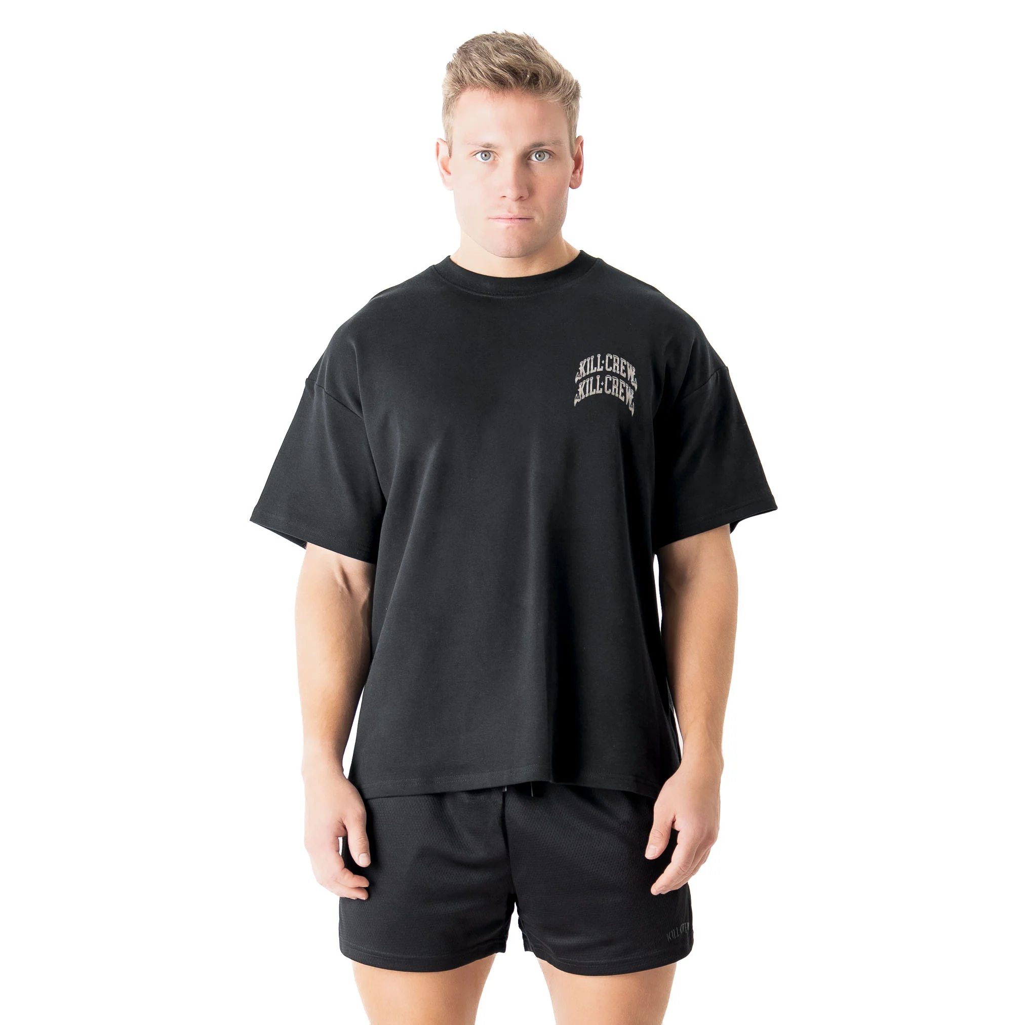 RELAXED FIT NATURAL COTTON CHROME T-SHIRT - BLACKOUT - Image 4
