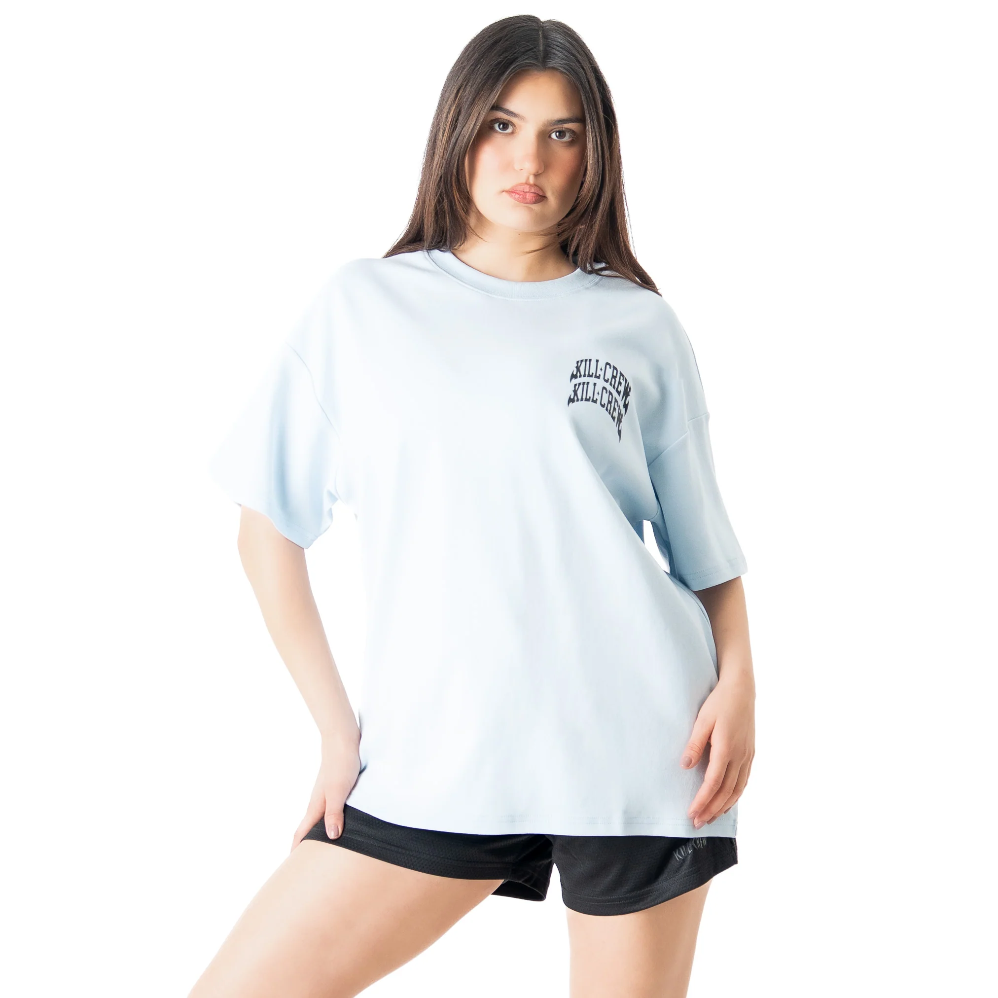 RELAXED FIT NATURAL COTTON CHROME T-SHIRT - BLUE - Image 4