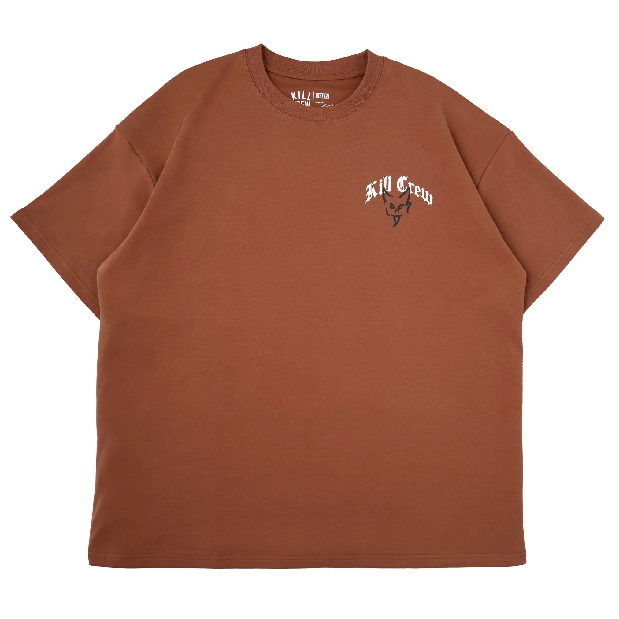 RELAXED FIT NATURAL COTTON "DESTROY" T-SHIRT - BROWN - Image 7