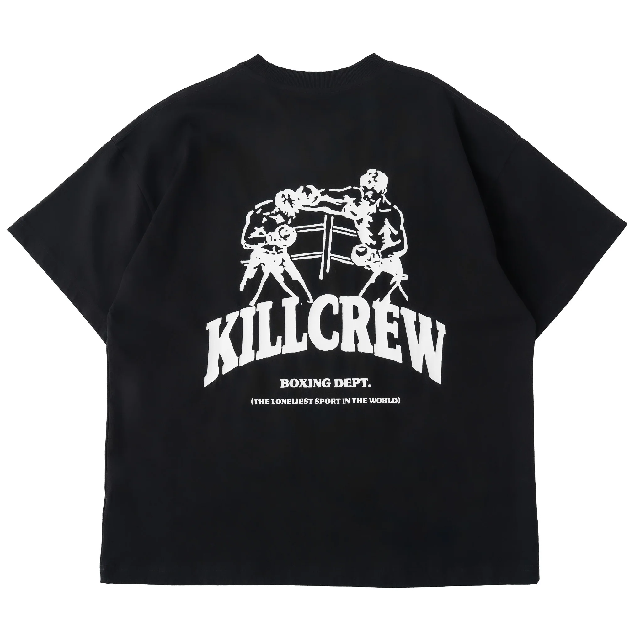 RELAXED FIT NATURAL COTTON BOXING DEPARTMENT T-SHIRT - BLACK / WHITE