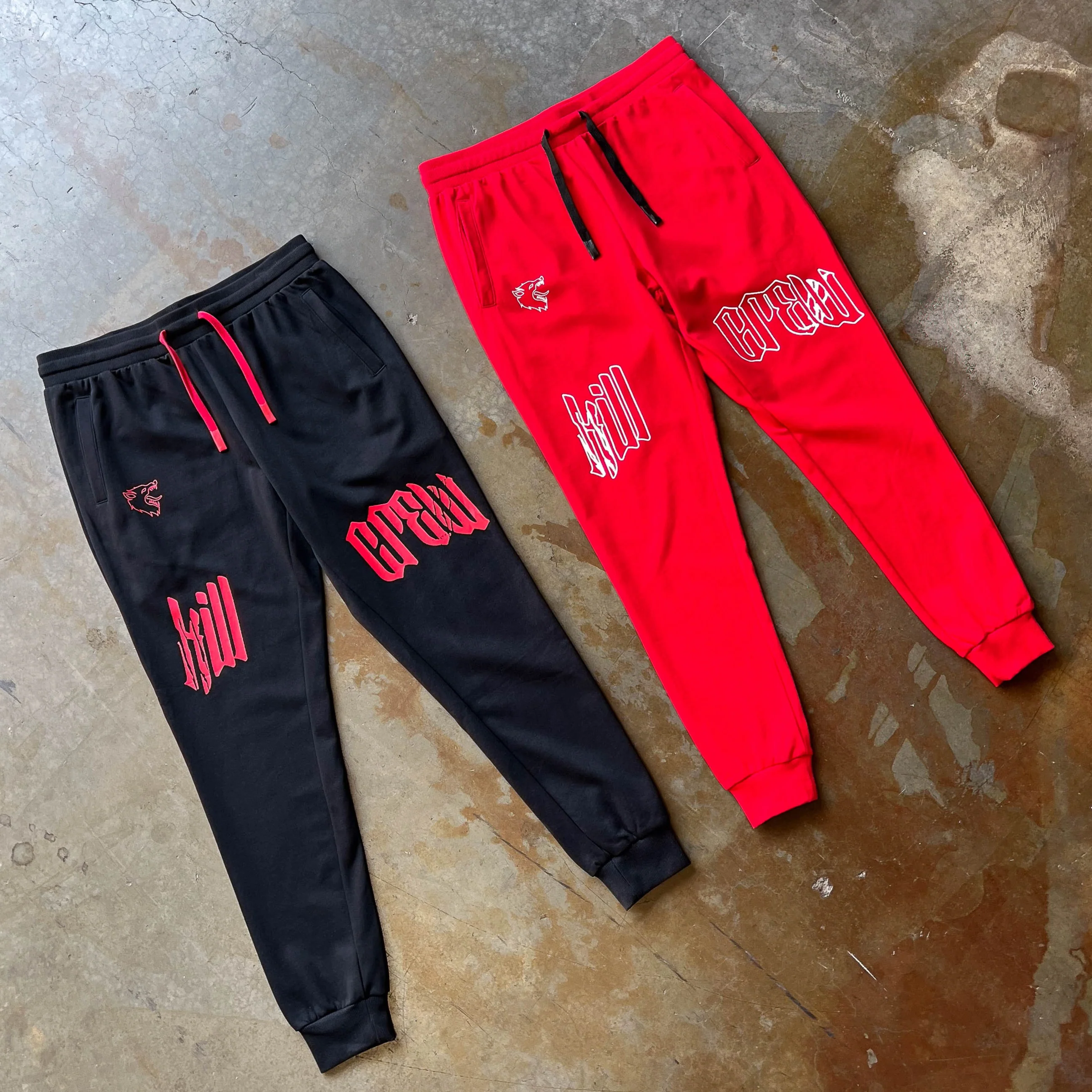SCAR JOGGERS - BLACK / RED - Image 3