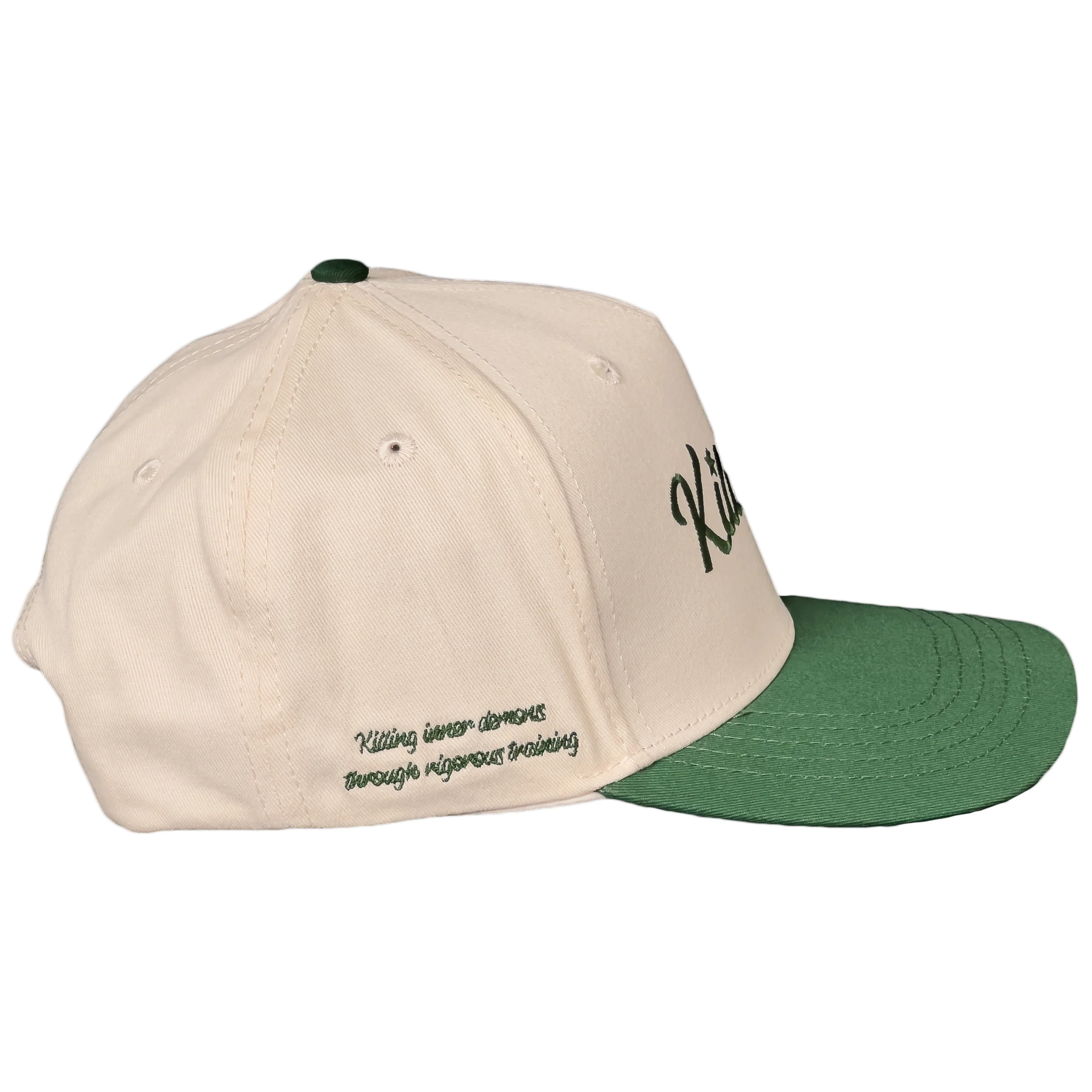 SCRIPT 5 PANEL SNAPBACK - CREAM / OLIVE - Image 2