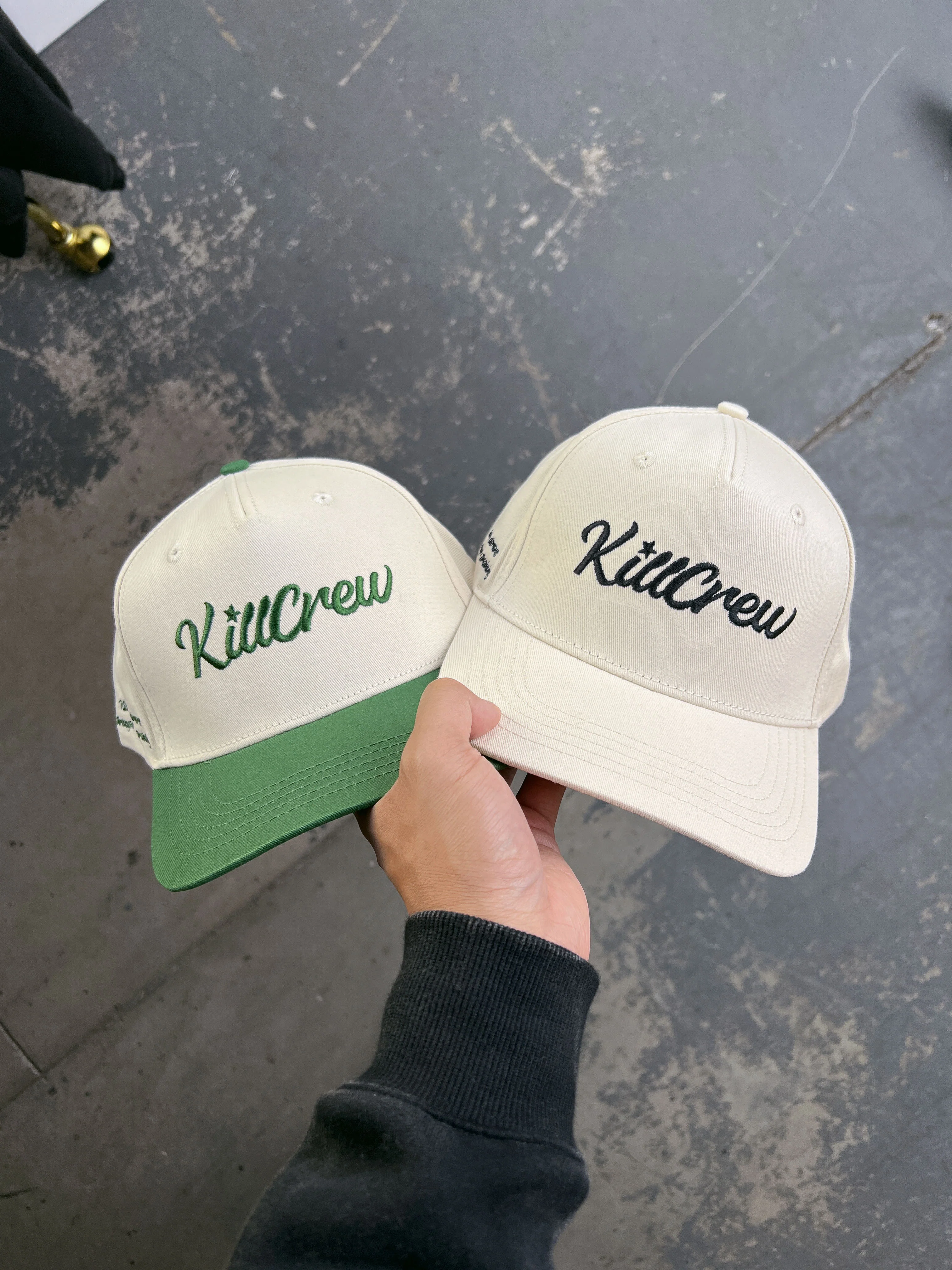 SCRIPT 5 PANEL SNAPBACK - CREAM / OLIVE - Image 4