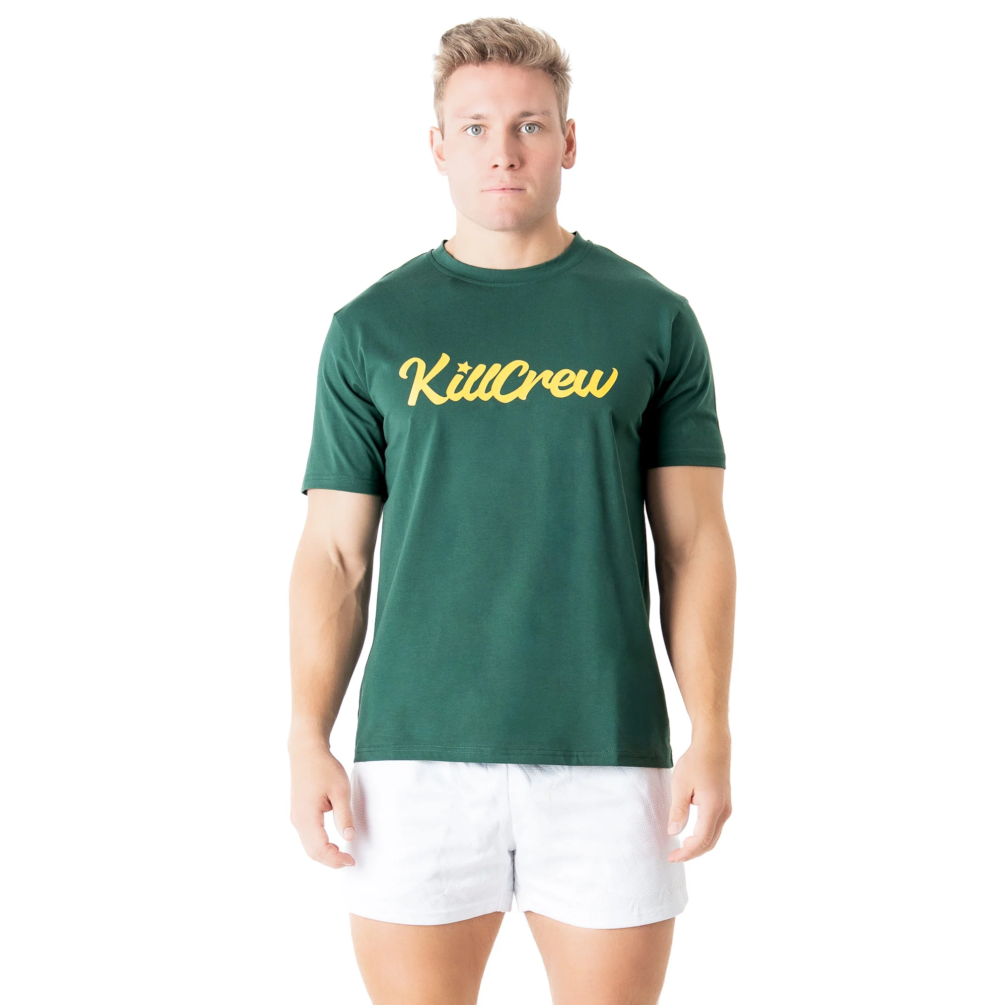 "SCRIPT" T-SHIRT - GREEN / GOLD - Image 3
