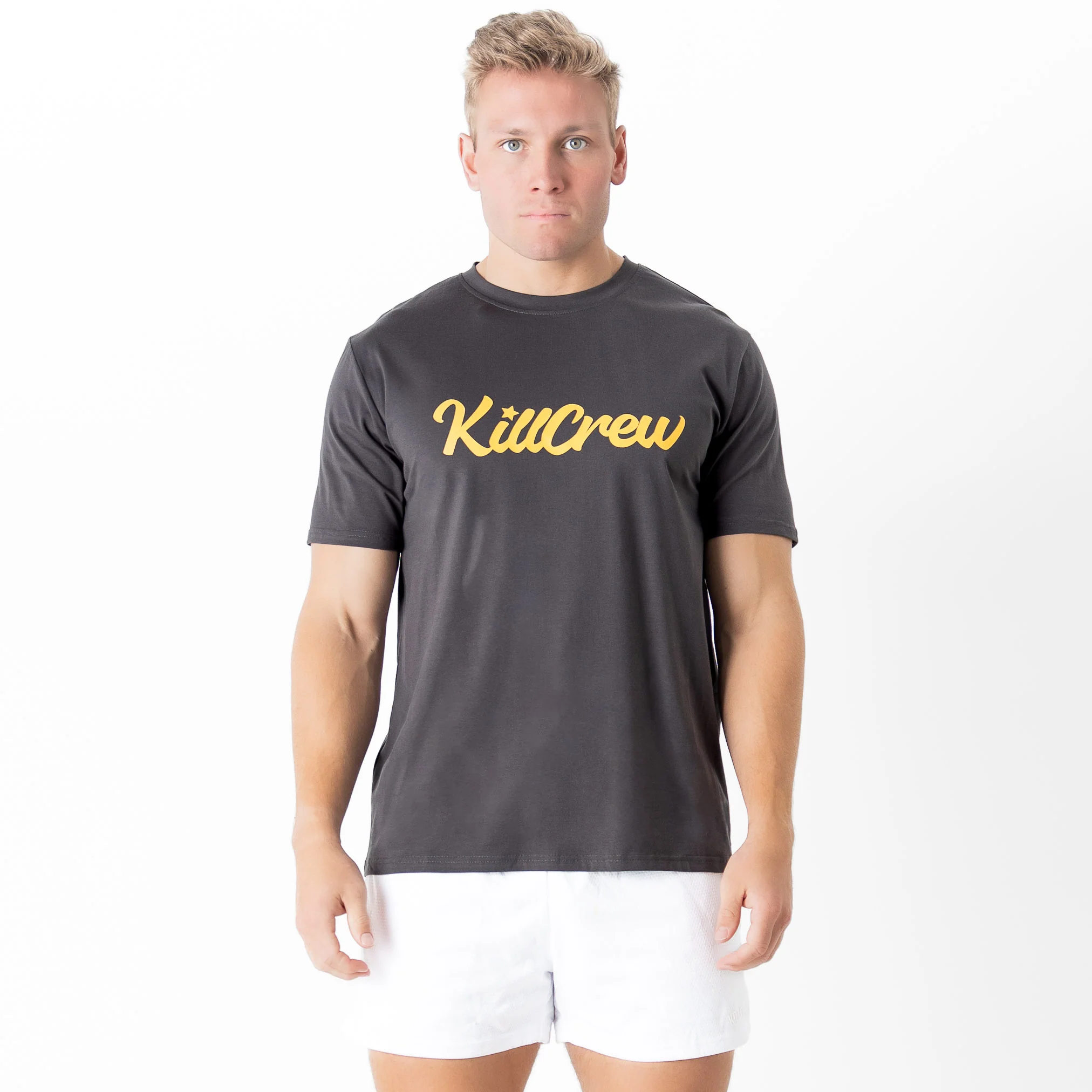 "SCRIPT" T-SHIRT - GREY / GOLD - Image 3