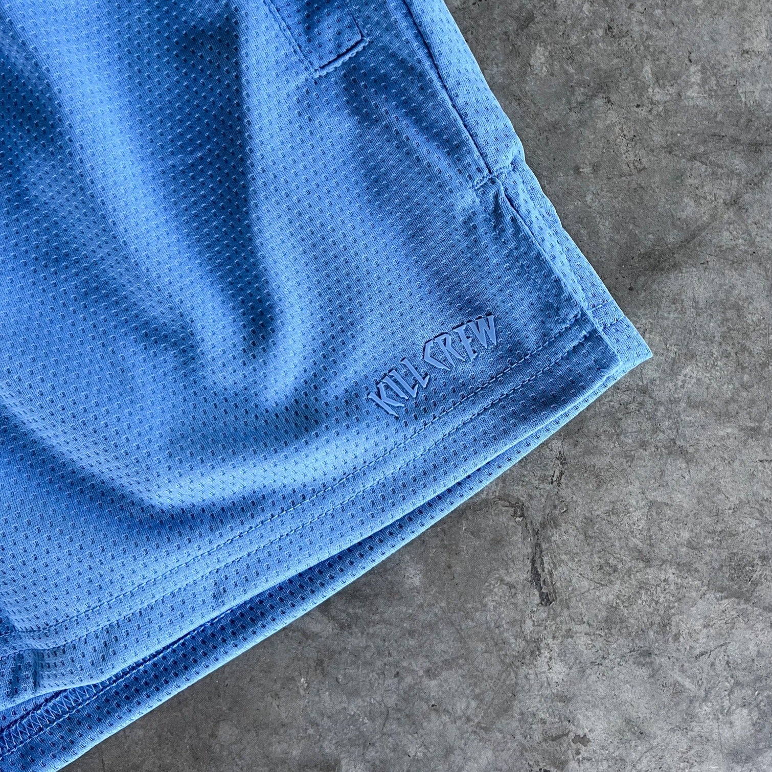 SIMPLE MUAY THAI SHORTS (MID THIGH CUT) - BABY BLUE - Image 3