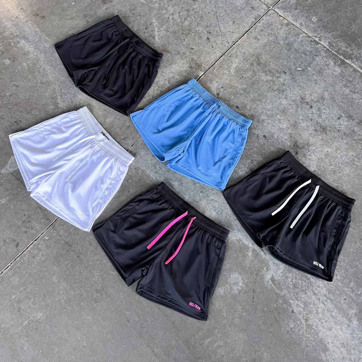 SIMPLE MUAY THAI SHORTS (MID THIGH CUT) - BABY BLUE - Image 4