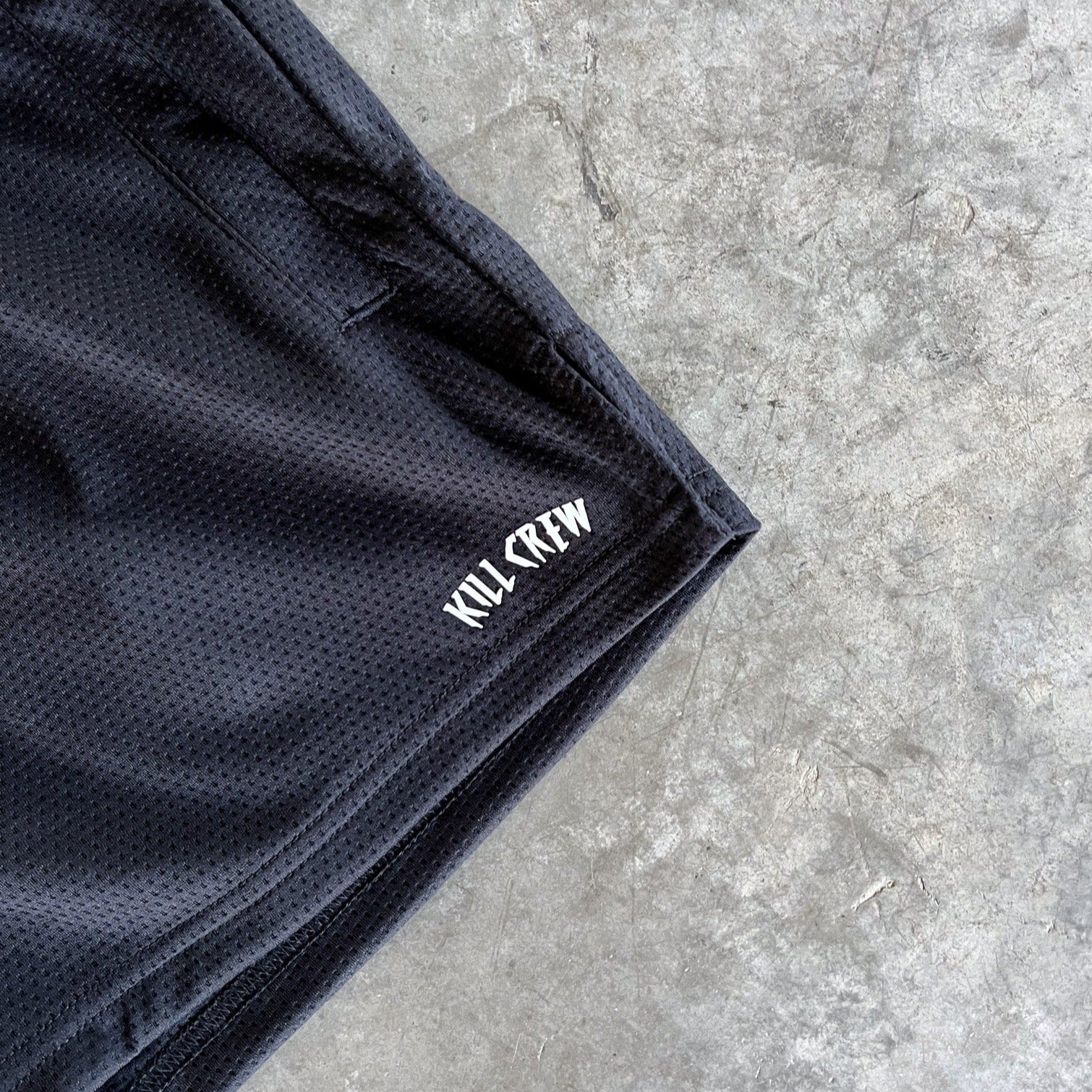 SIMPLE MUAY THAI SHORTS (MID THIGH CUT) - BLACK / WHITE - Image 3