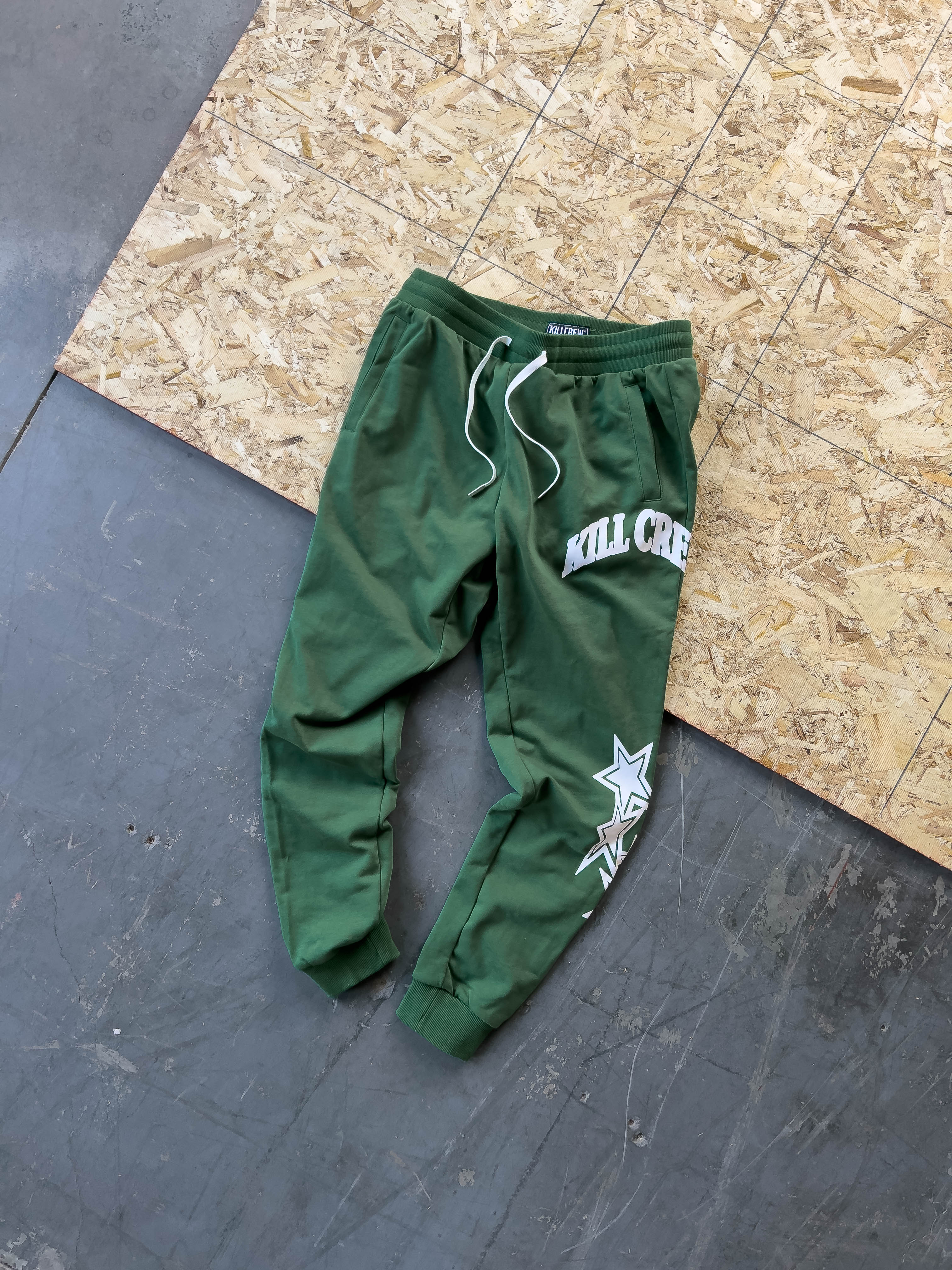 STAR BOY JOGGERS - GREEN / WHITE - Image 3