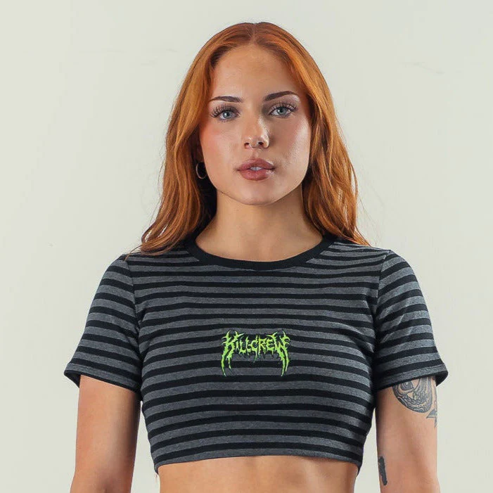 STRIPED BABY TEE - BLACK / GREY