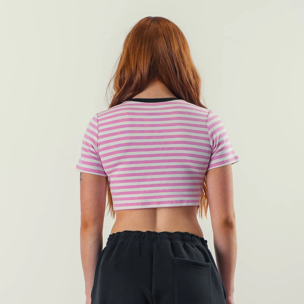 STRIPED BABY TEE - PINK / WHITE - Image 2